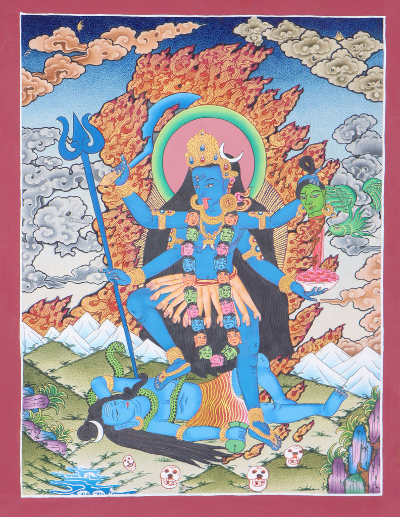 Kali Thangka is a potent symbol of female energy, change and destruction. 