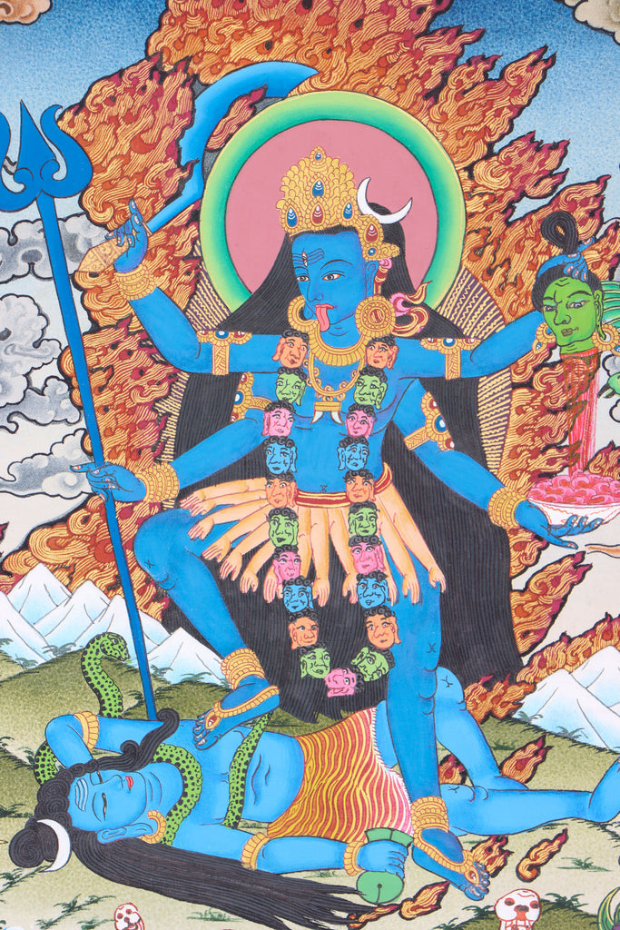 Kali Thangka is a potent symbol of female energy, change and destruction.