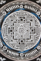  Silver handpainted Kalachakra Mandala Thangka for wall decor .