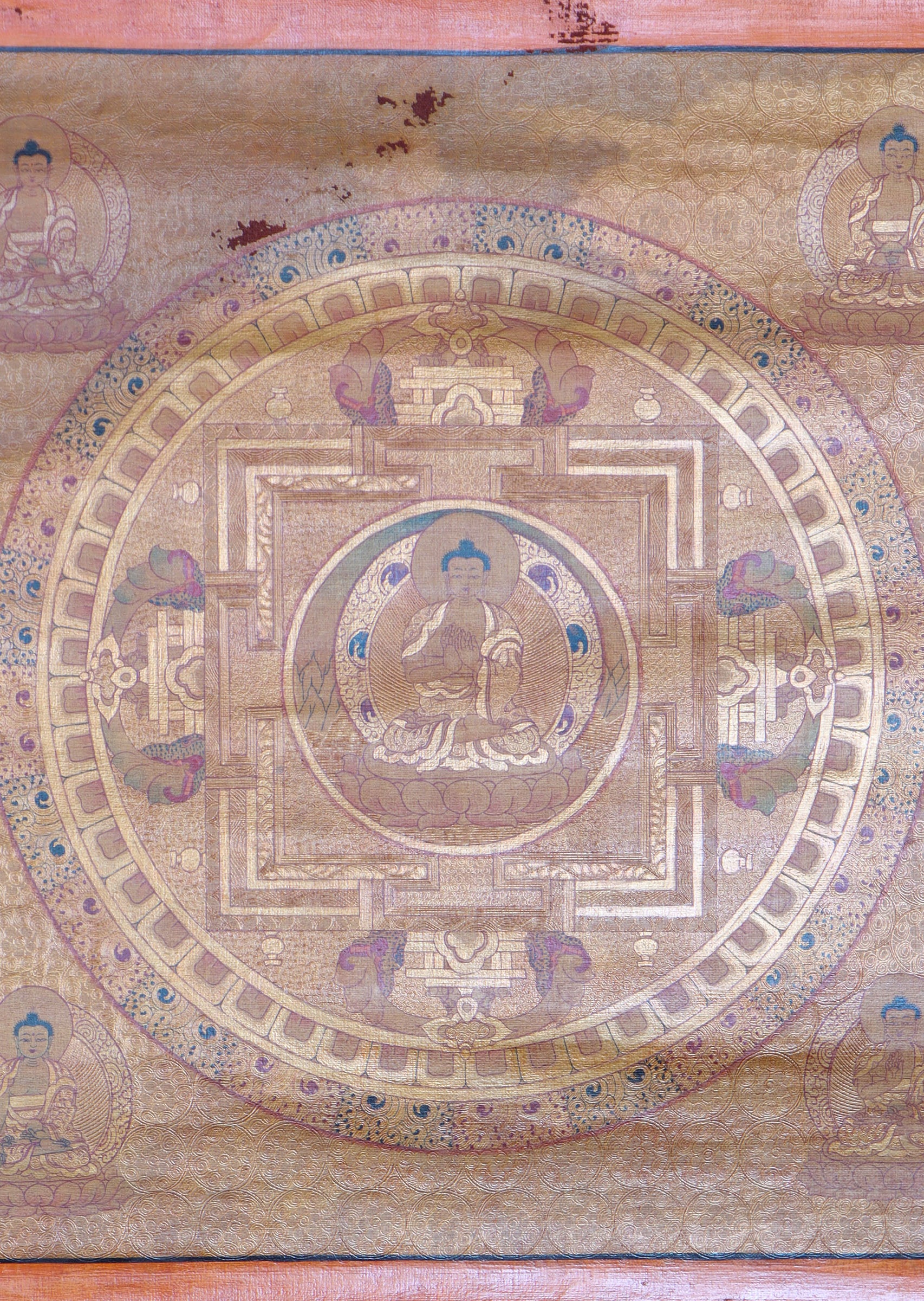 Antique Buddha Mandala Thangka  for spiritual practices.
