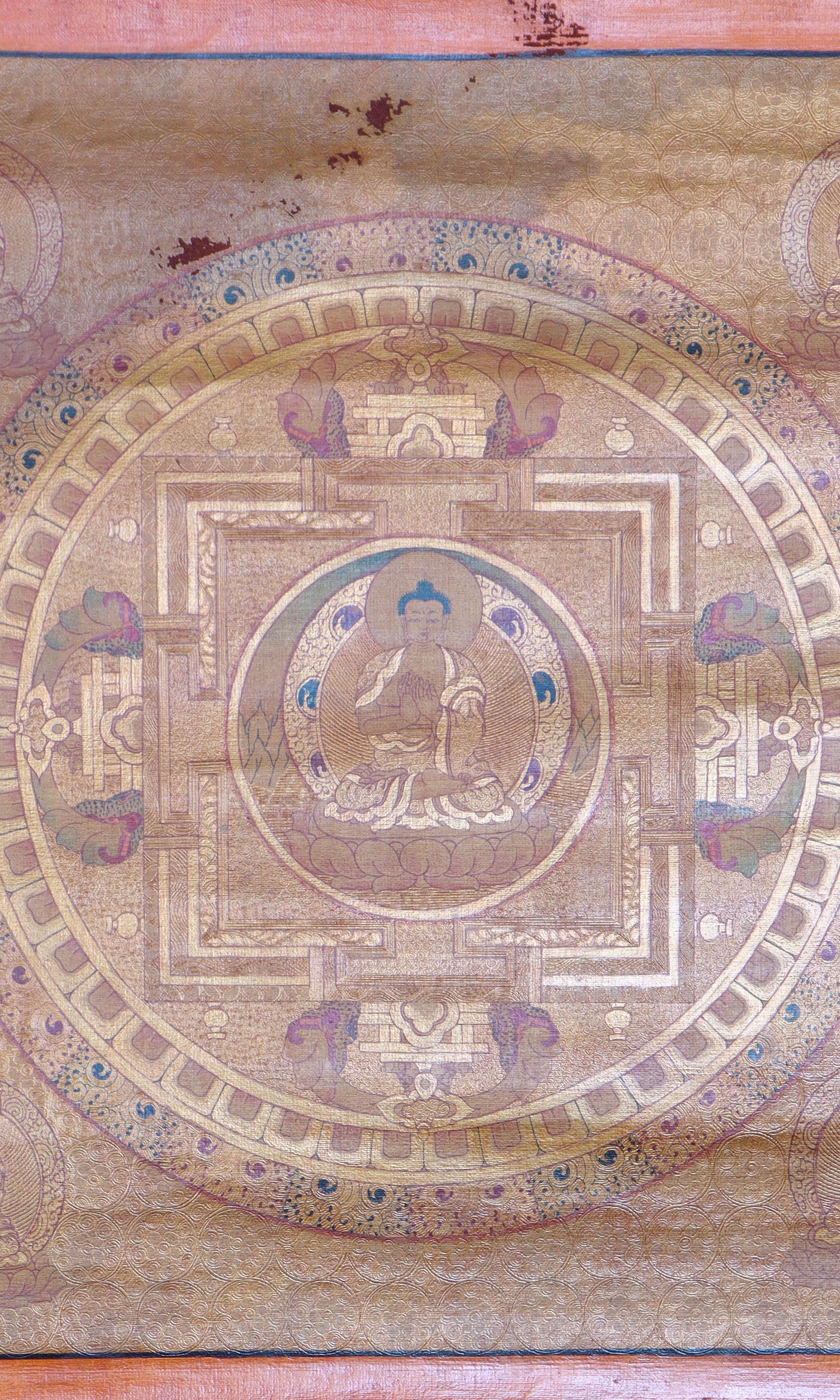 Antique Buddha Mandala Thangka  for spiritual practices.
