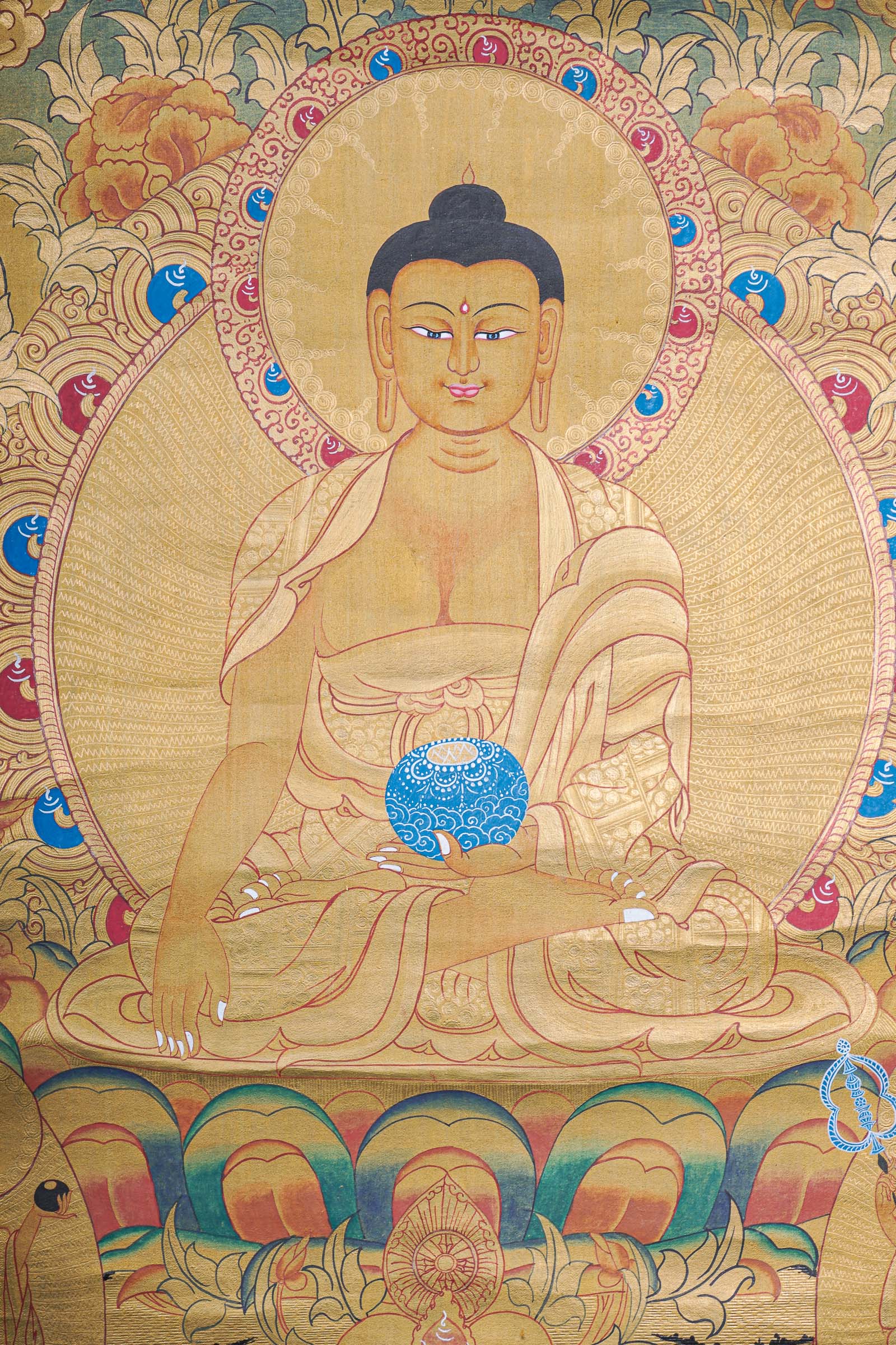 Shakyamuni Buddha Thangka - Handpainted Art