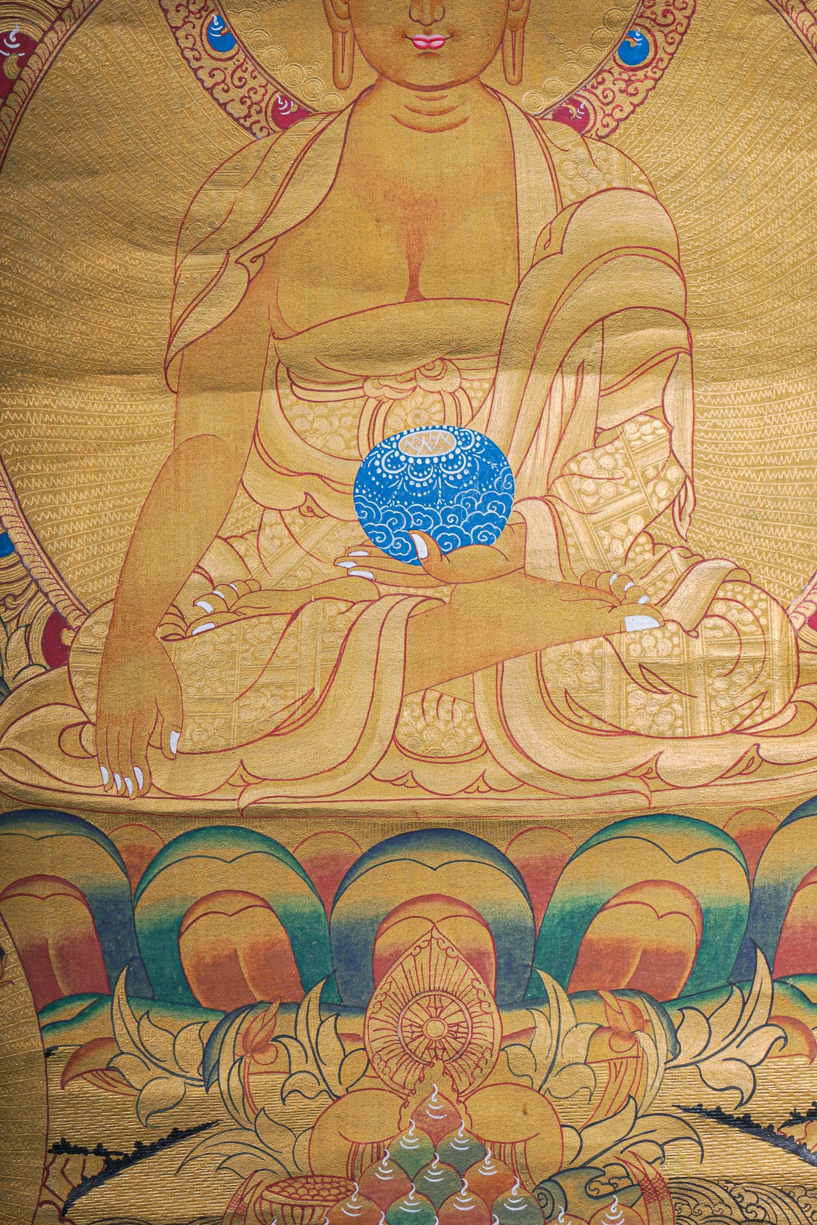 Shakyamuni Buddha Thangka - Handpainted Art