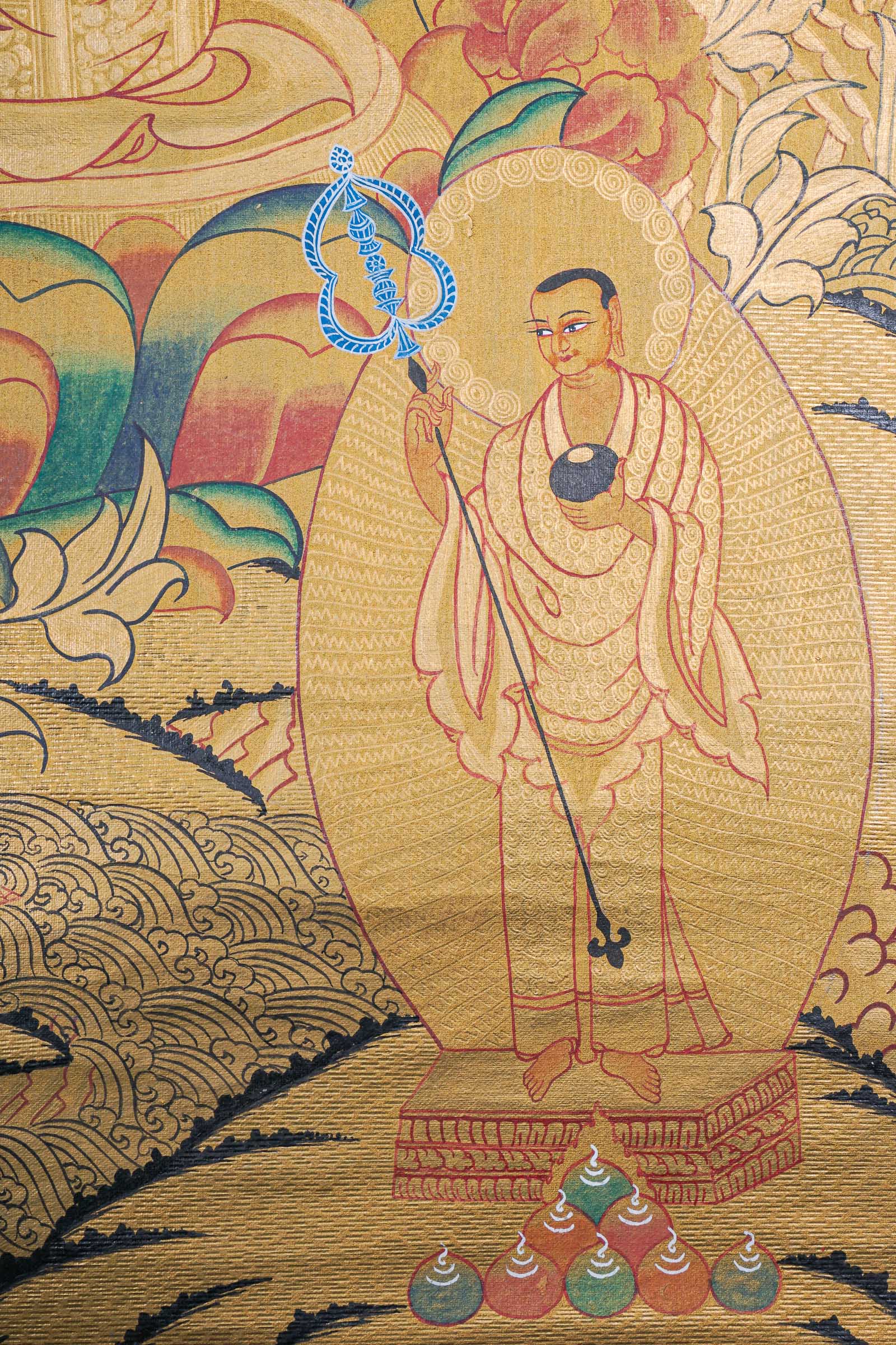 Shakyamuni Buddha Thangka - Handpainted Art