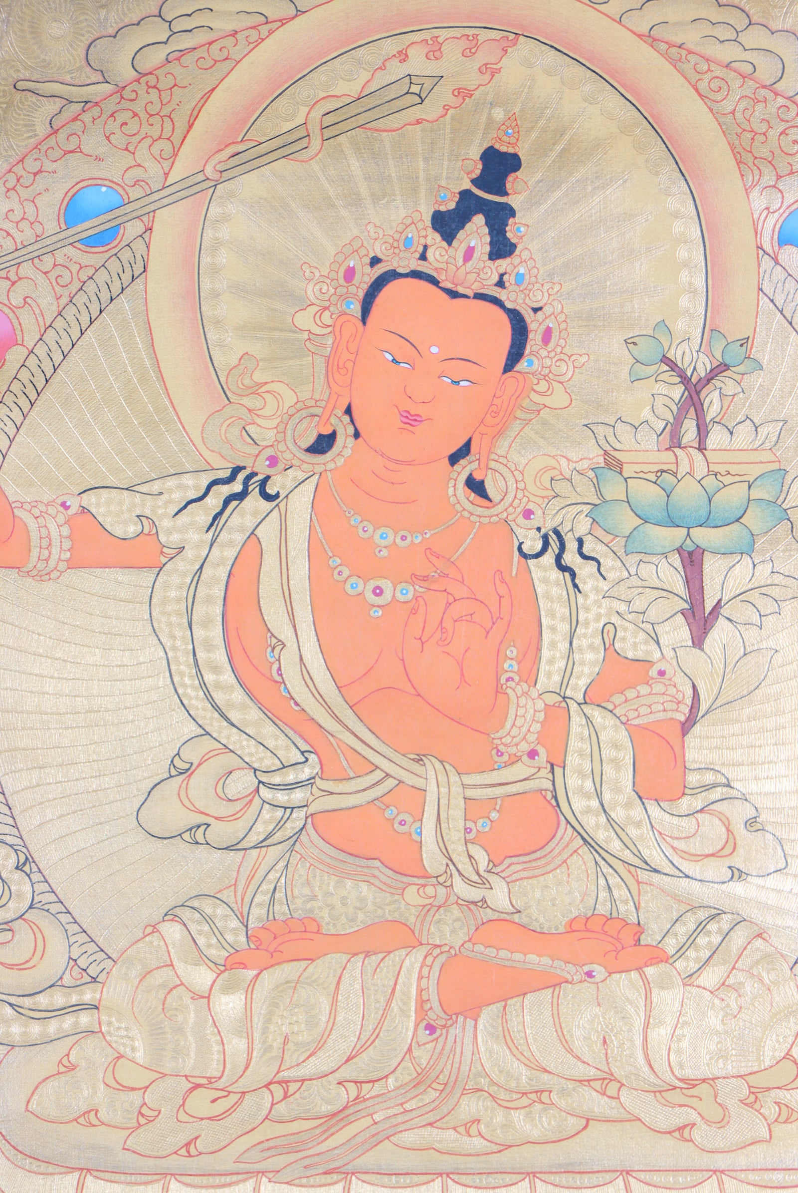 Manjushri Thangka Painting for knowledge and wisdom.