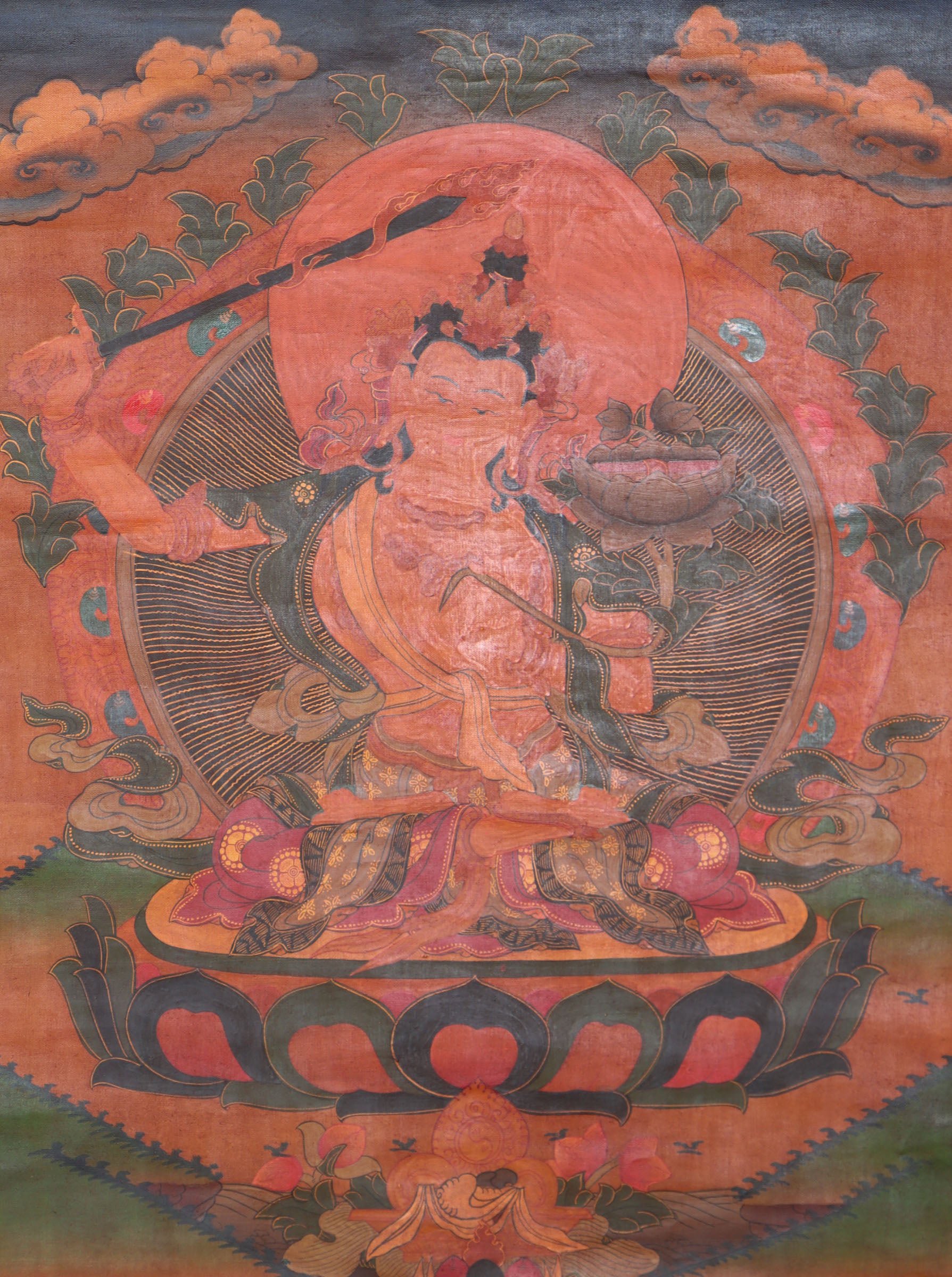 Antique Manjushri Thangka Painting for knowledge and wisdom.
