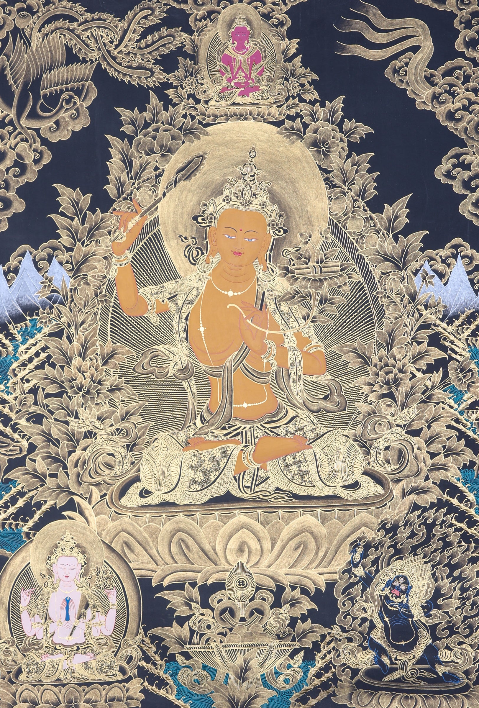 Manjushri Thangka Painting for wisdom.