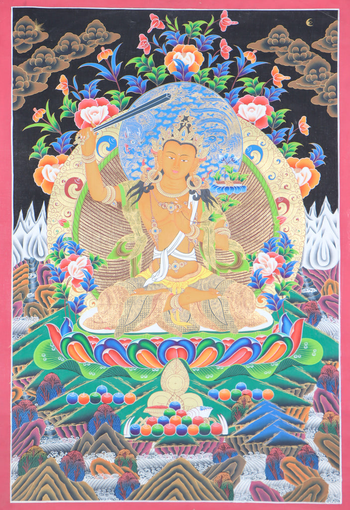 Manjushri Thangka Painting for spirituality.