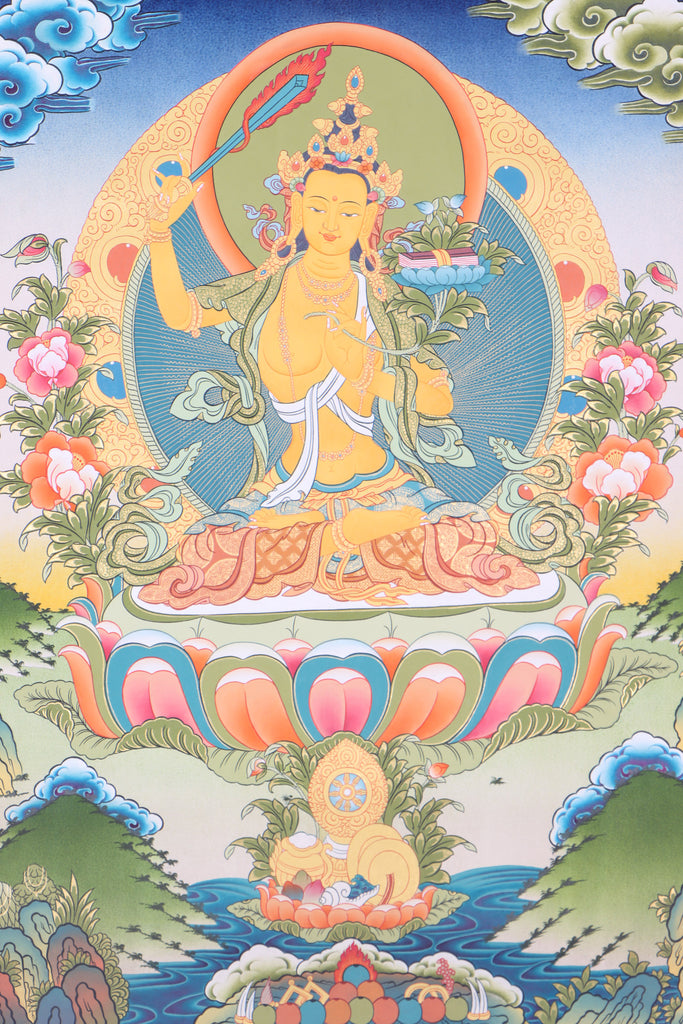 Manjushri Thangka for devotion and meditation.