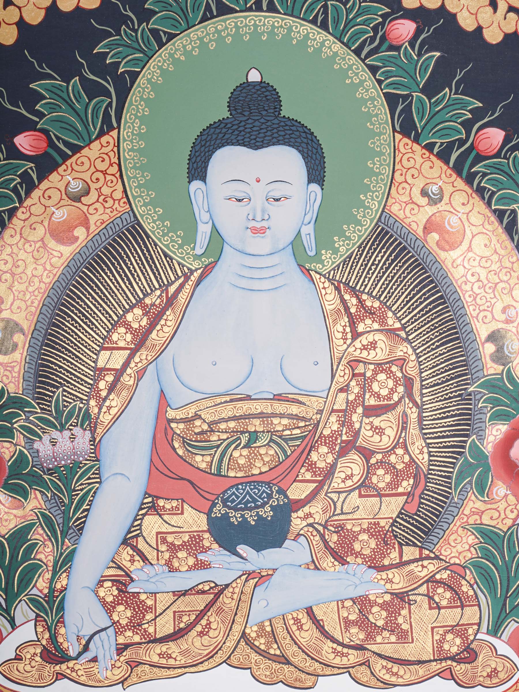 Medicine Buddha Thangka - Handpainted Art