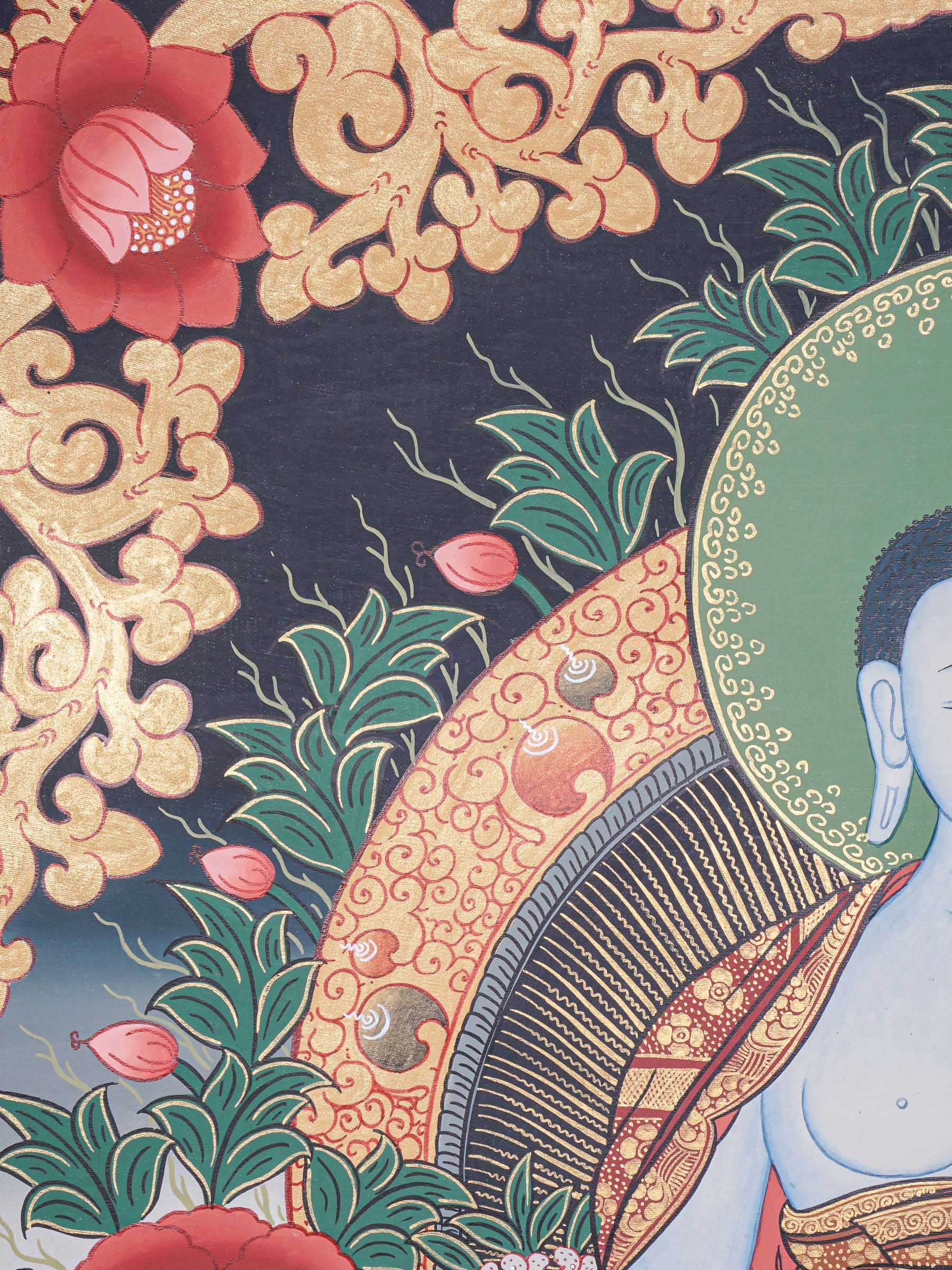 Medicine Buddha Thangka - Handpainted Art