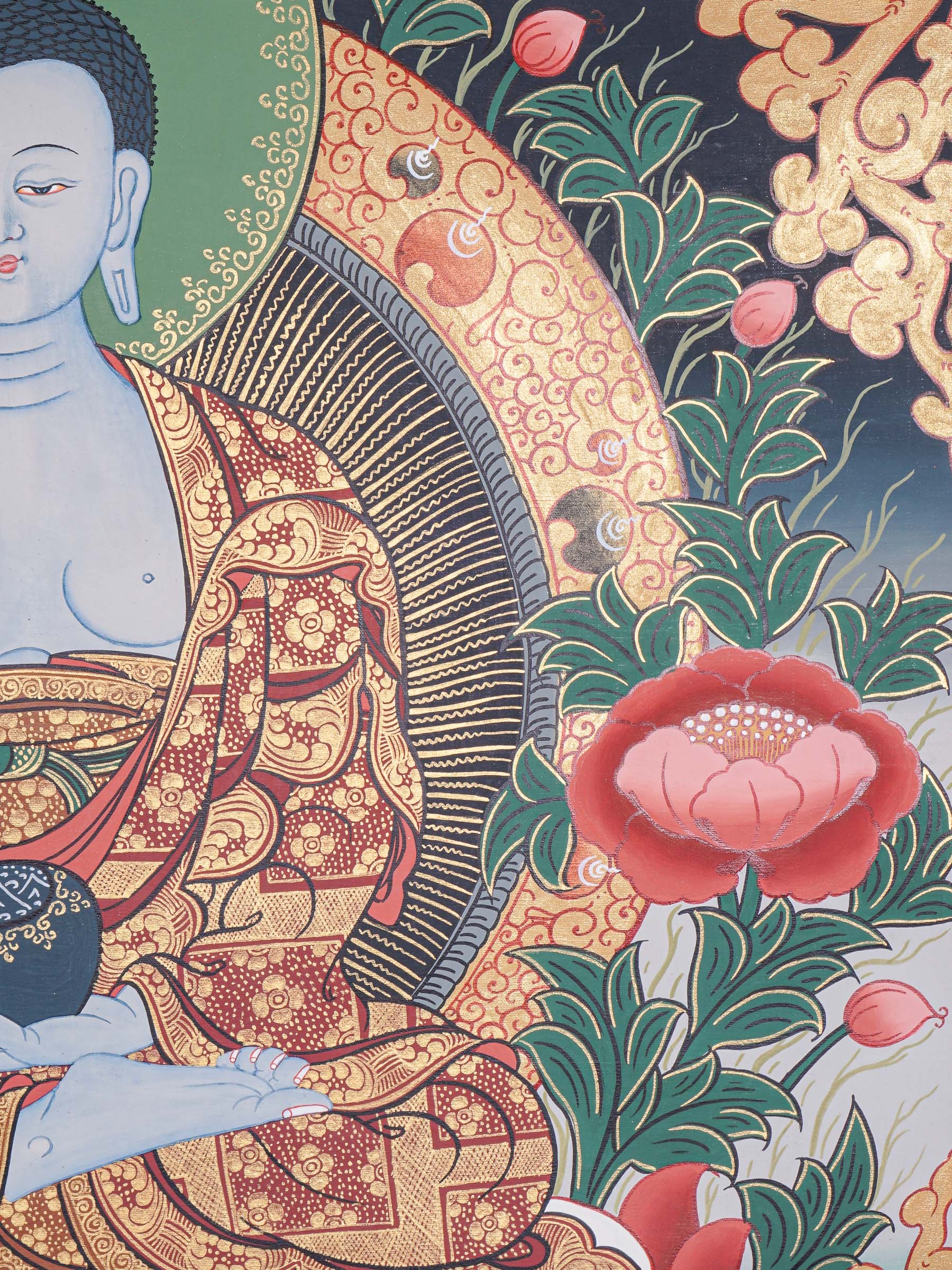 Medicine Buddha Thangka - Handpainted Art