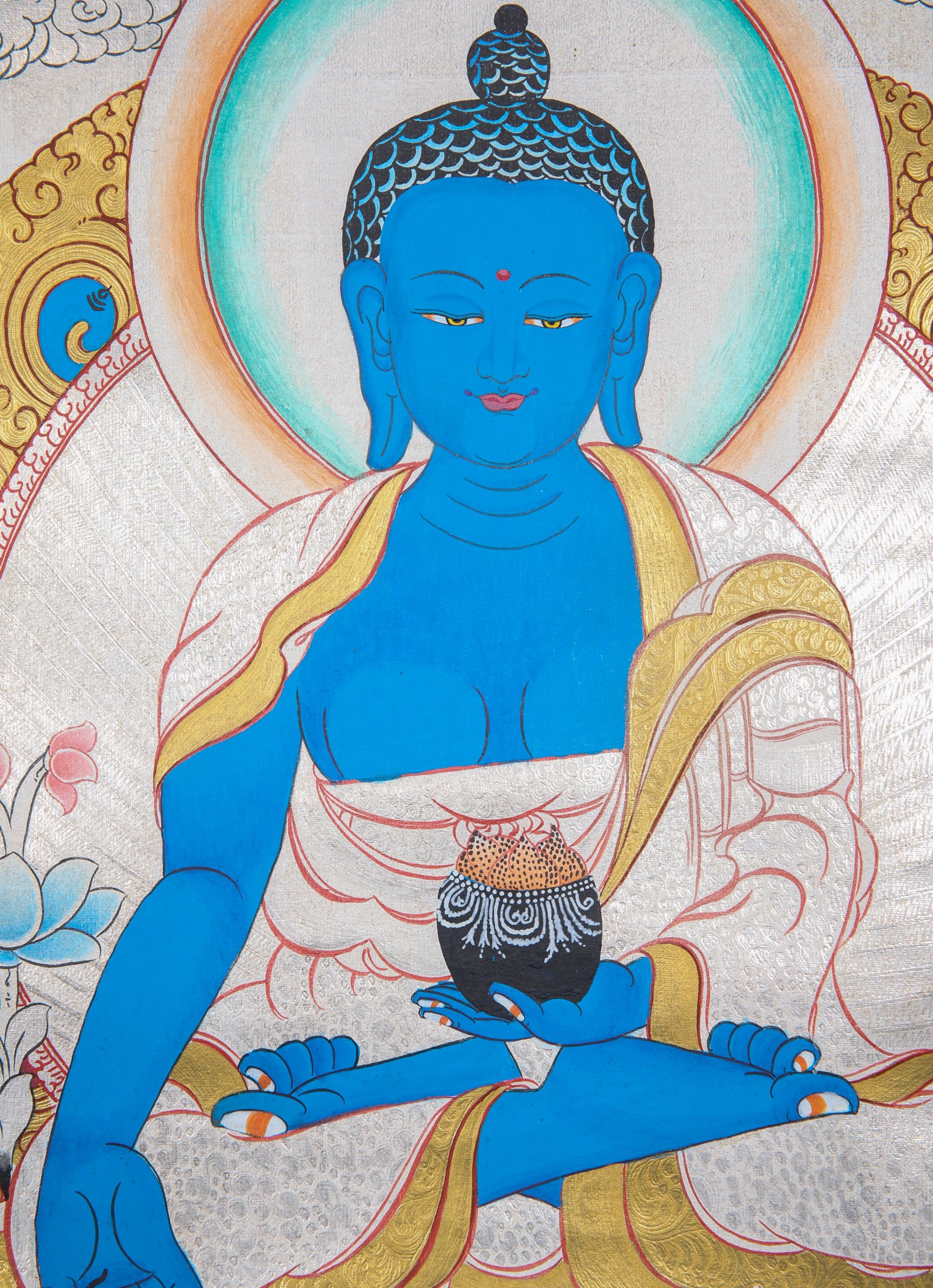 Medicine Buddha Thangka Painting for physical and spiritual well-being.