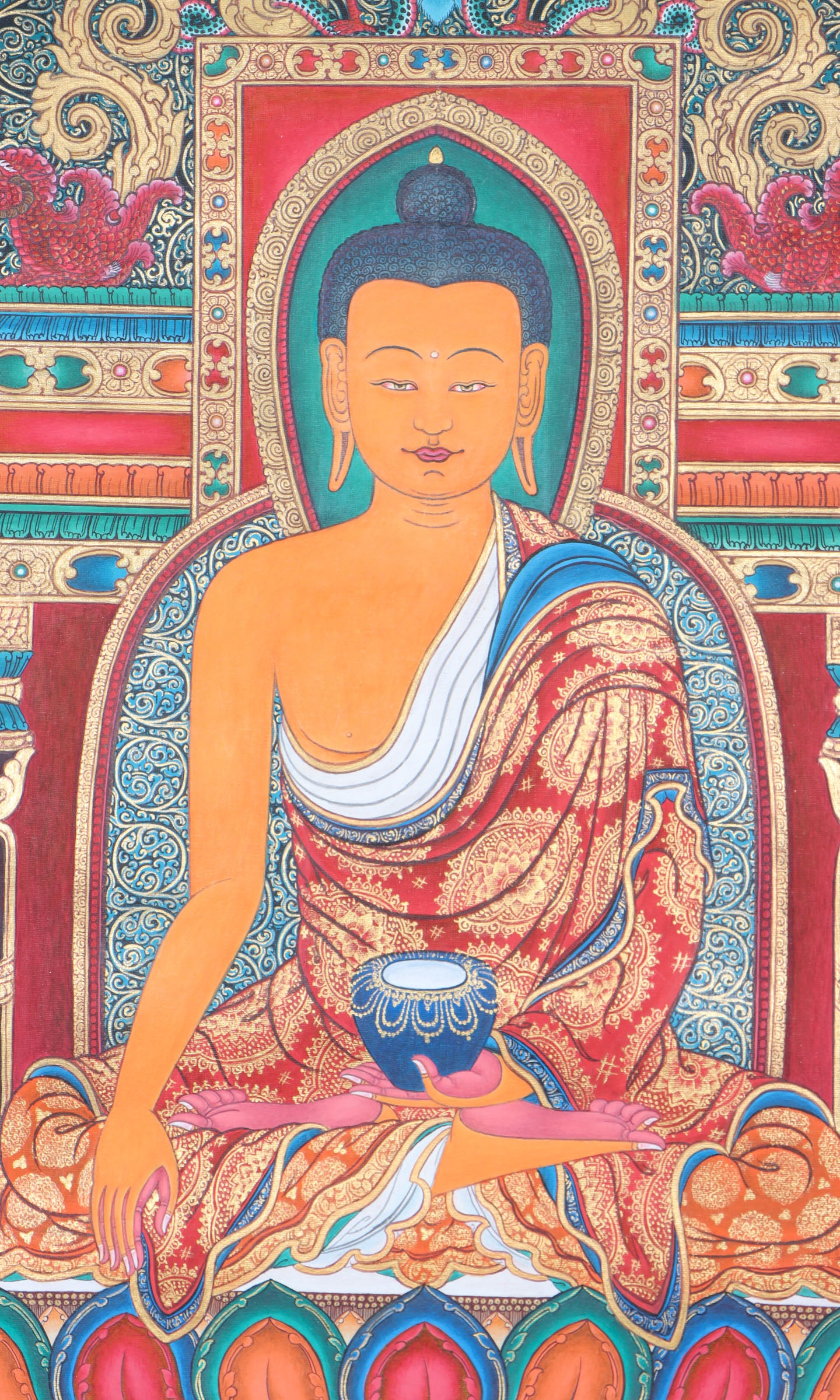 Newari Sha Buddha Thangka for wall decor , spirituality and meditation.