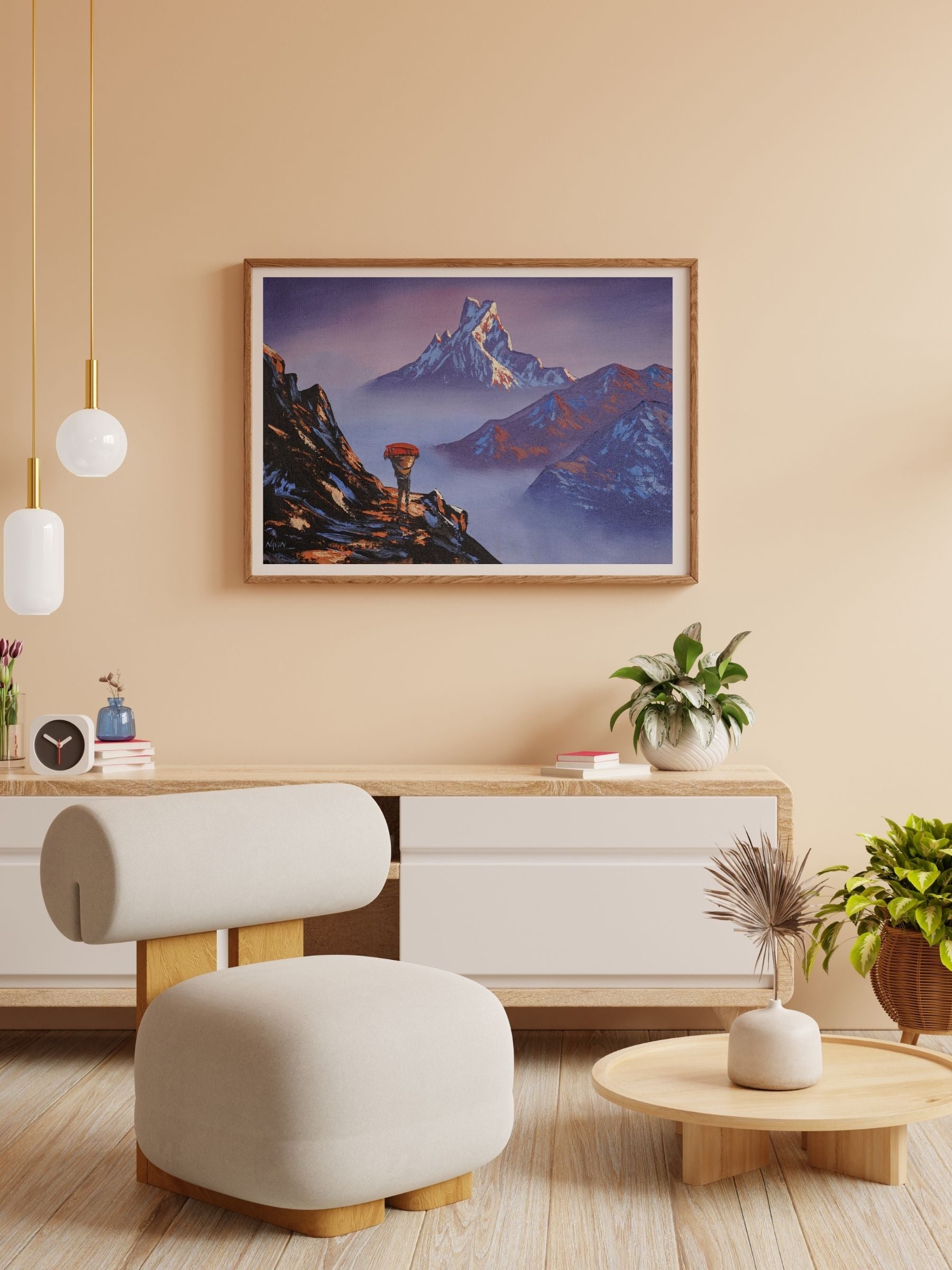 Oil Painting of Mount Fish Tail.