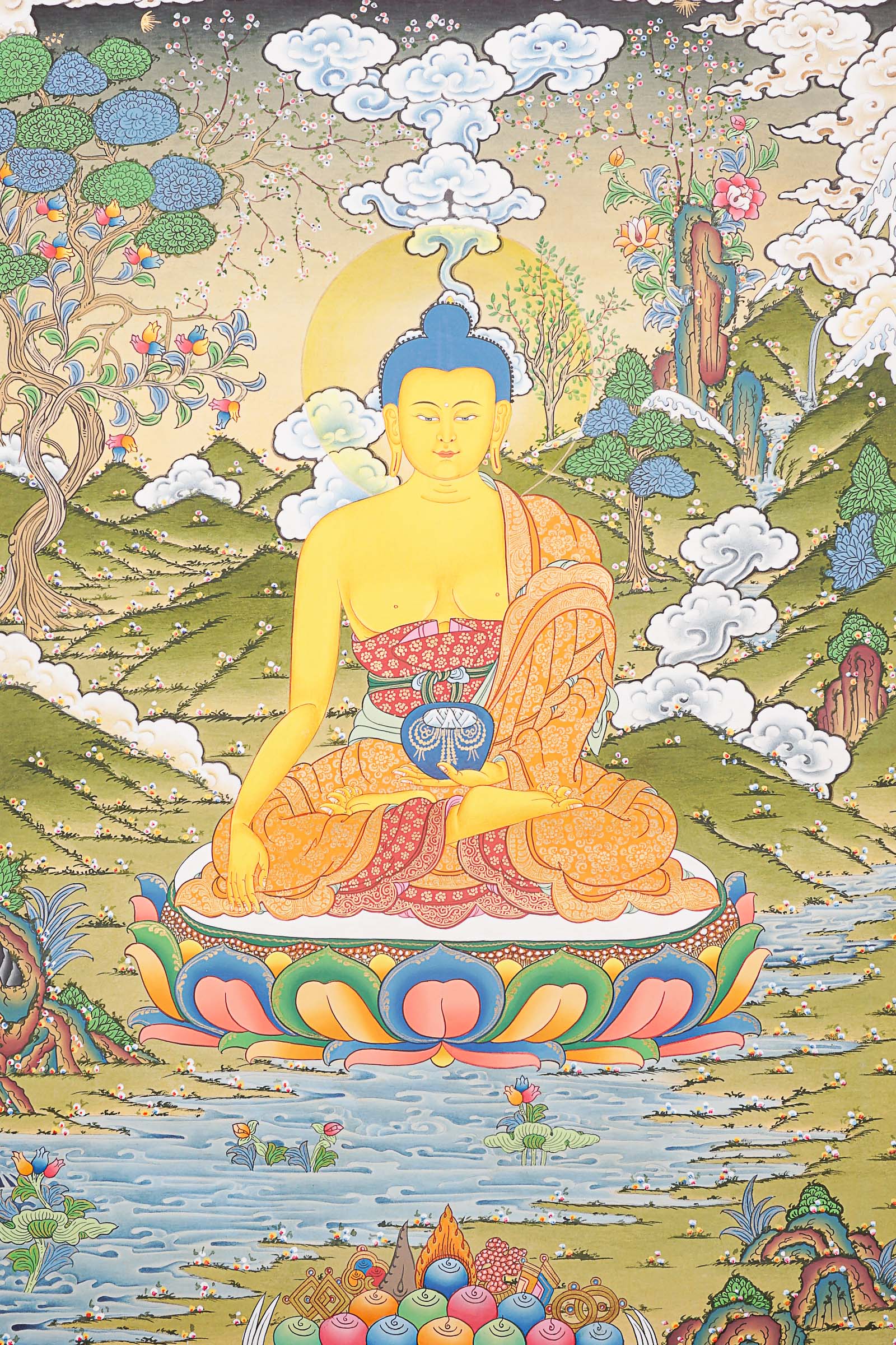 Shakyamuni Buddha Thangka - Tibetan Painting 