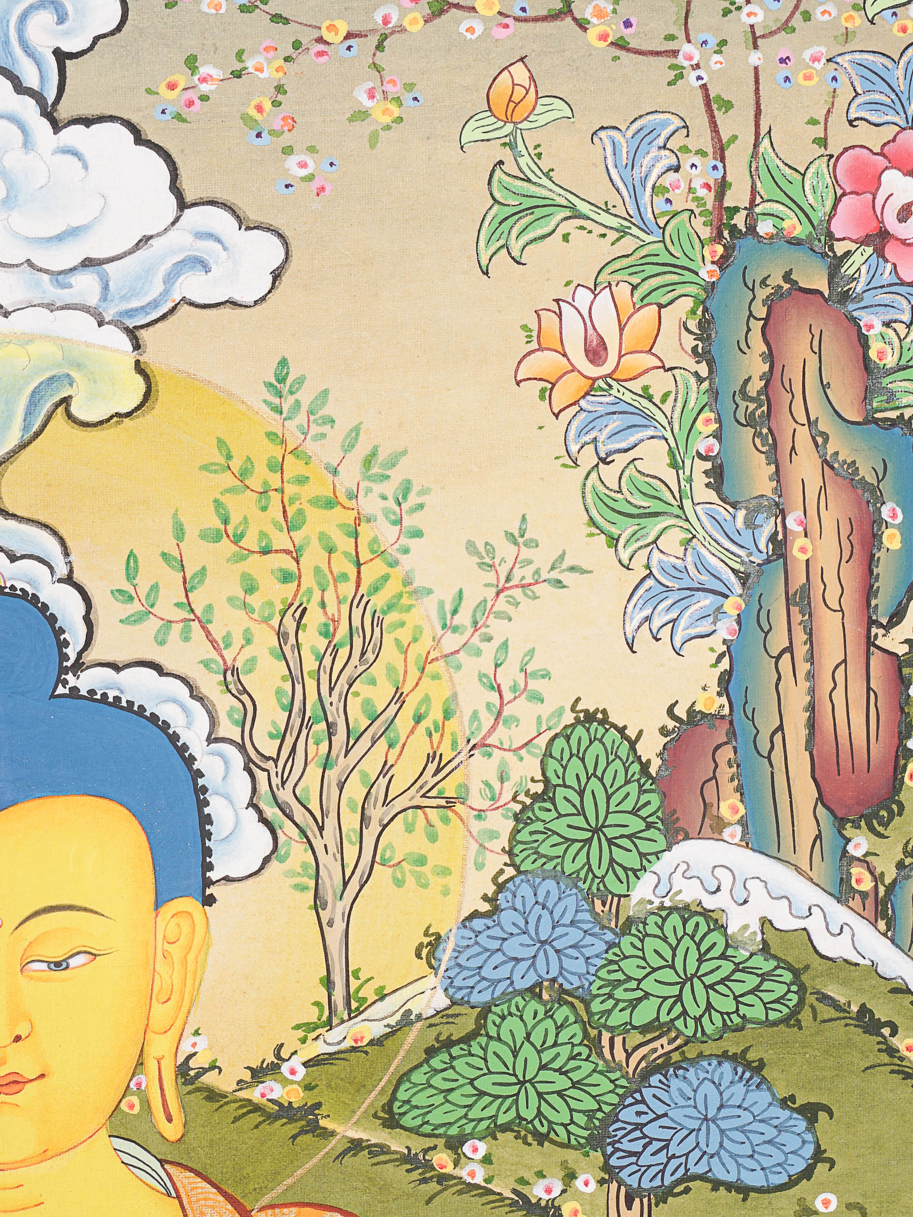 Shakyamuni Buddha Thangka - Tibetan Painting 