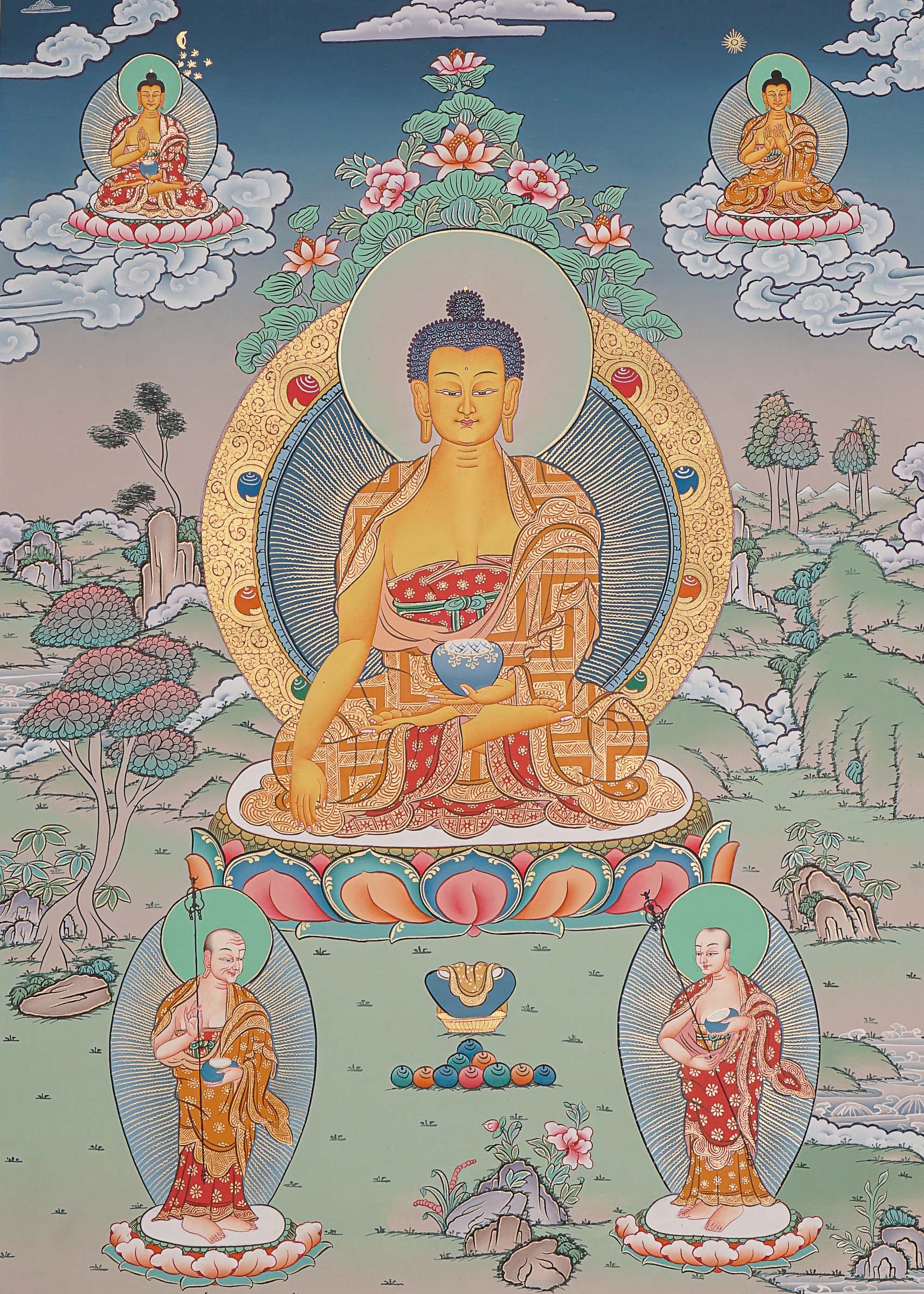 Shakyamuni Buddha Thangka - Tibetan Painting 