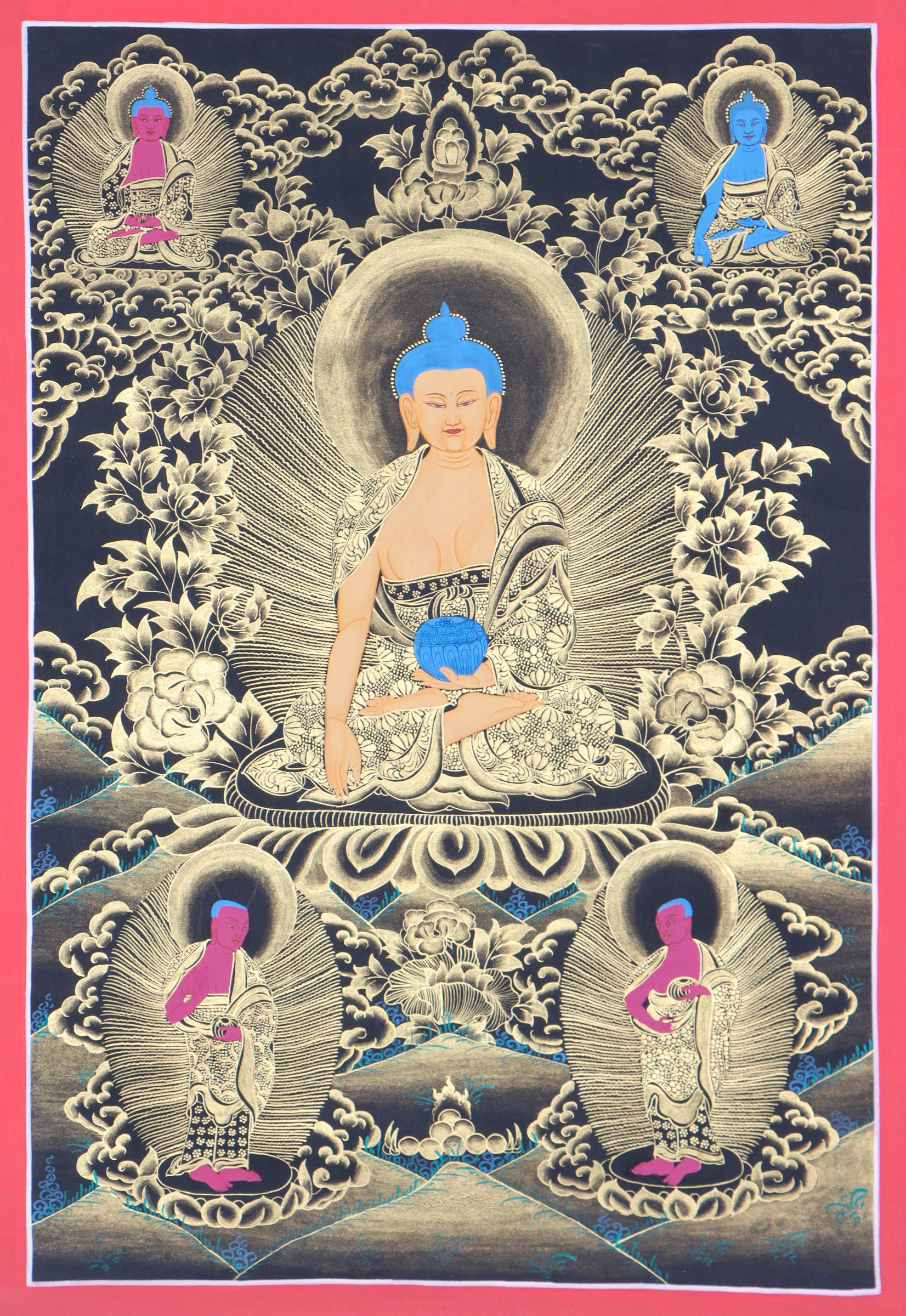 Shakyamuni Buddha Thangka Painting for meditation and reflective activities. 