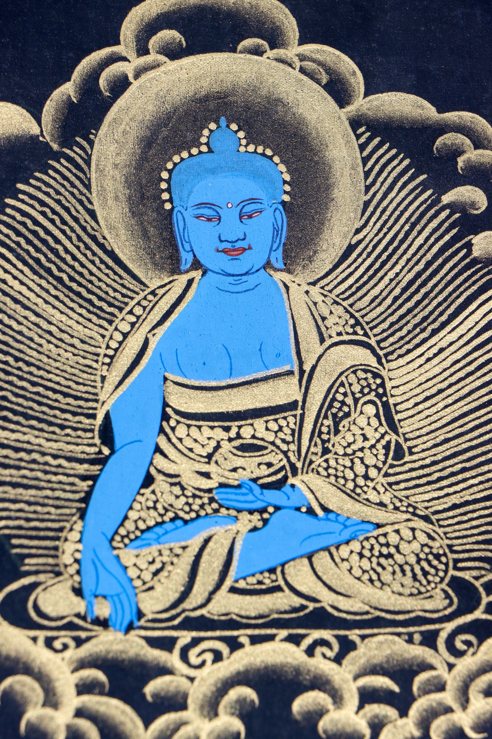 Shakyamuni Buddha Thangka Painting for meditation and reflective activities. 