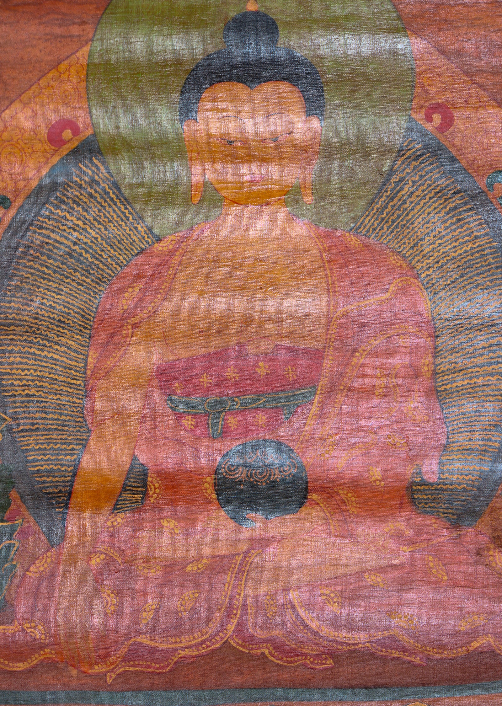 Antique Shakyamuni Buddha Thangka for medittaion.