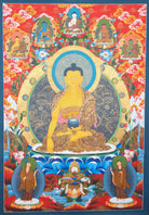Shakyamuni Buddha Thangka Painting for devotion and prayer.