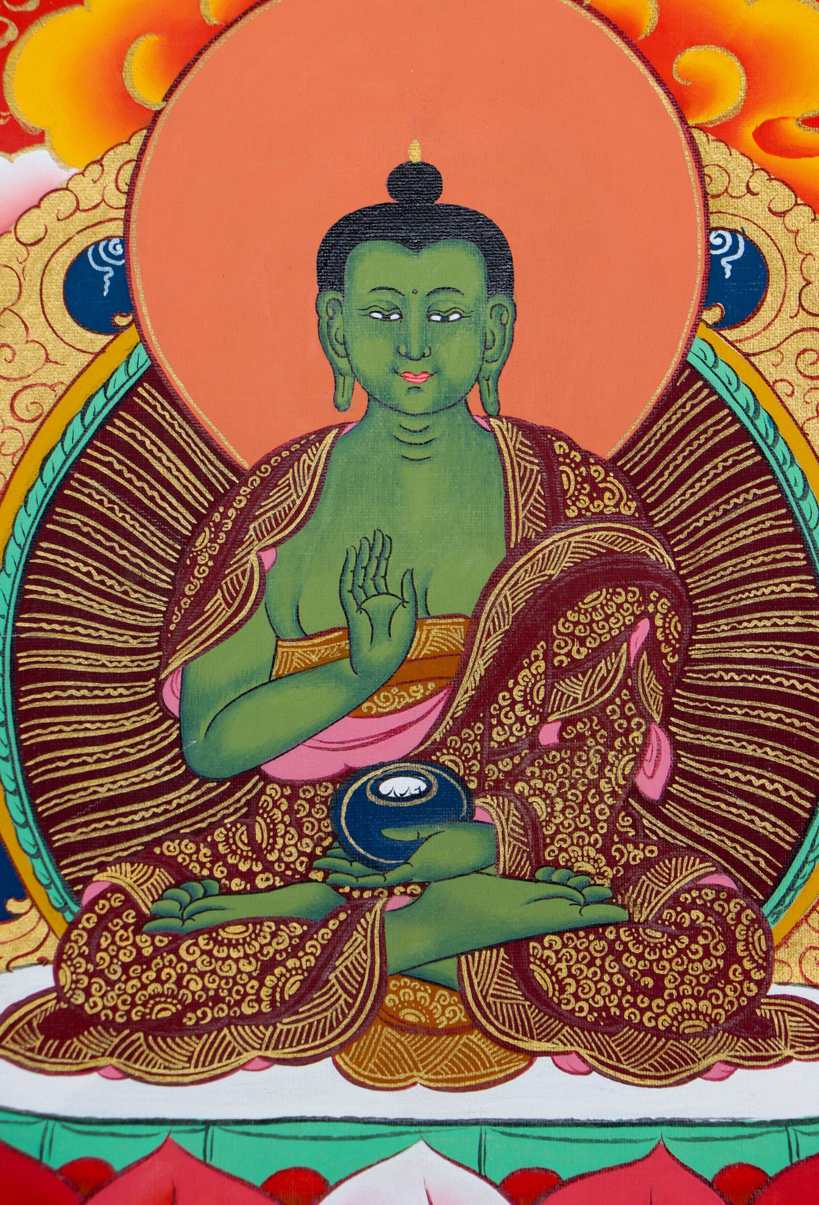 Shakyamuni Buddha Thangka Painting for devotion and prayer.