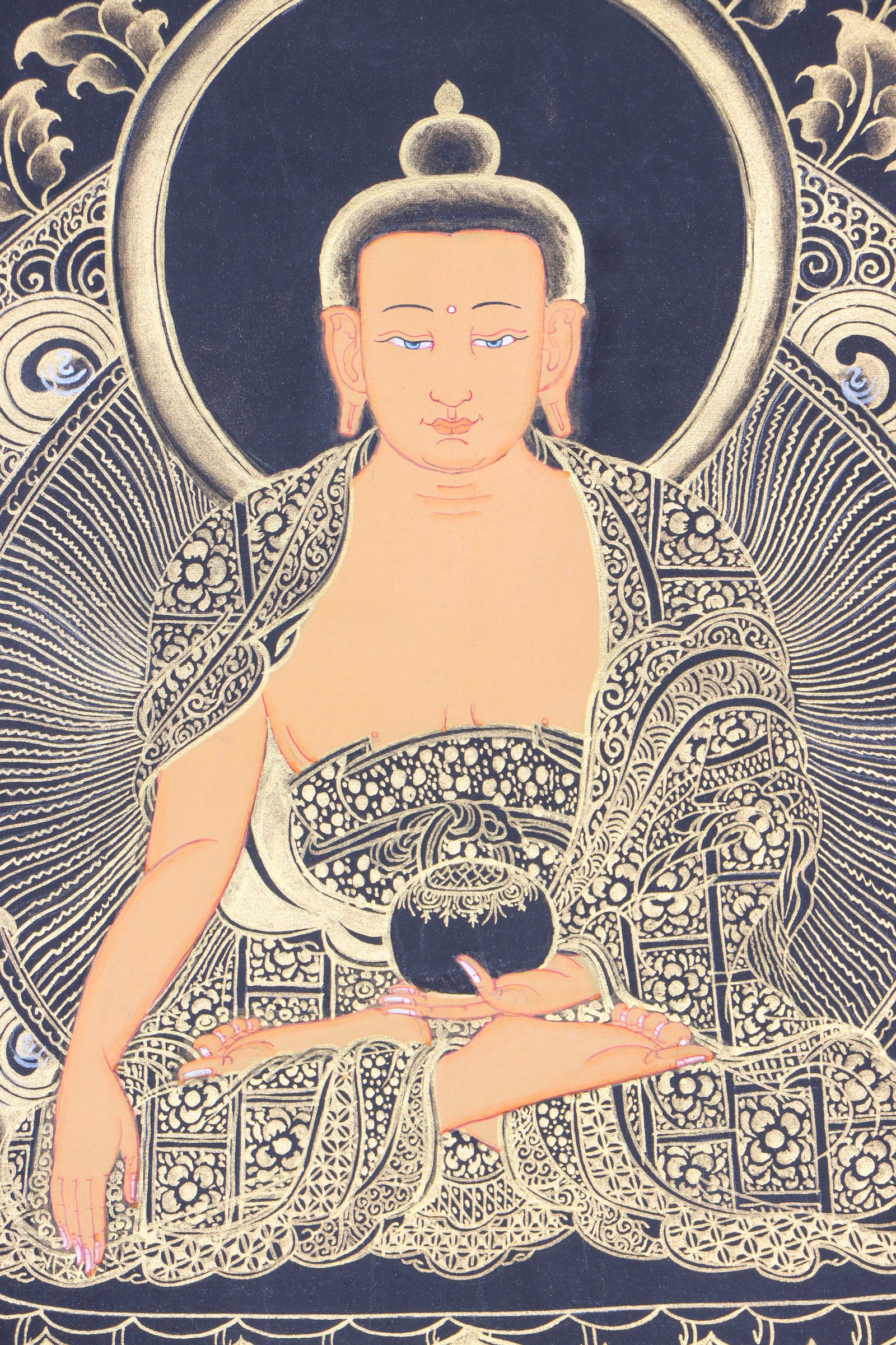 Shakyamuni Buddha Thangka Painting for peace and enlightenment.