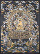 Shakyamuni Buddha Thangka Painting made on cotton canvas.