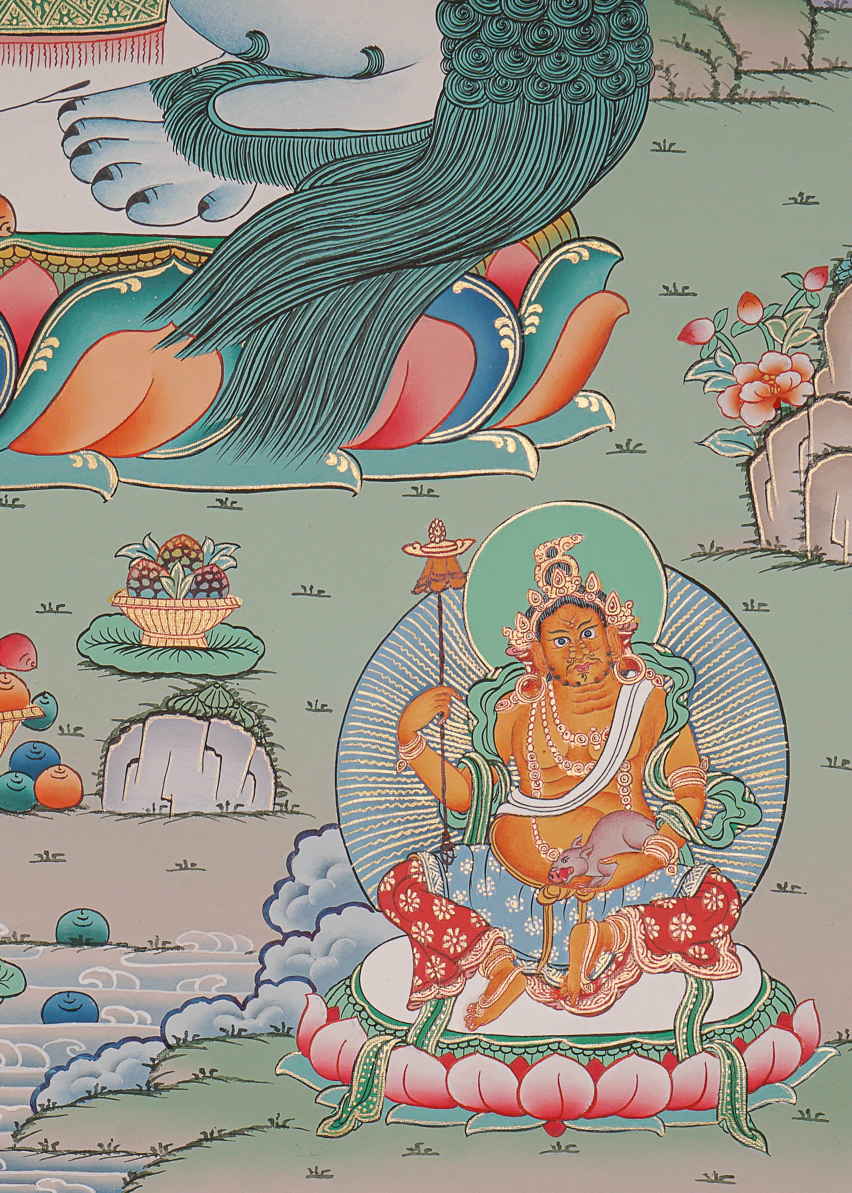 Handpainted Zambala Thangka Painting