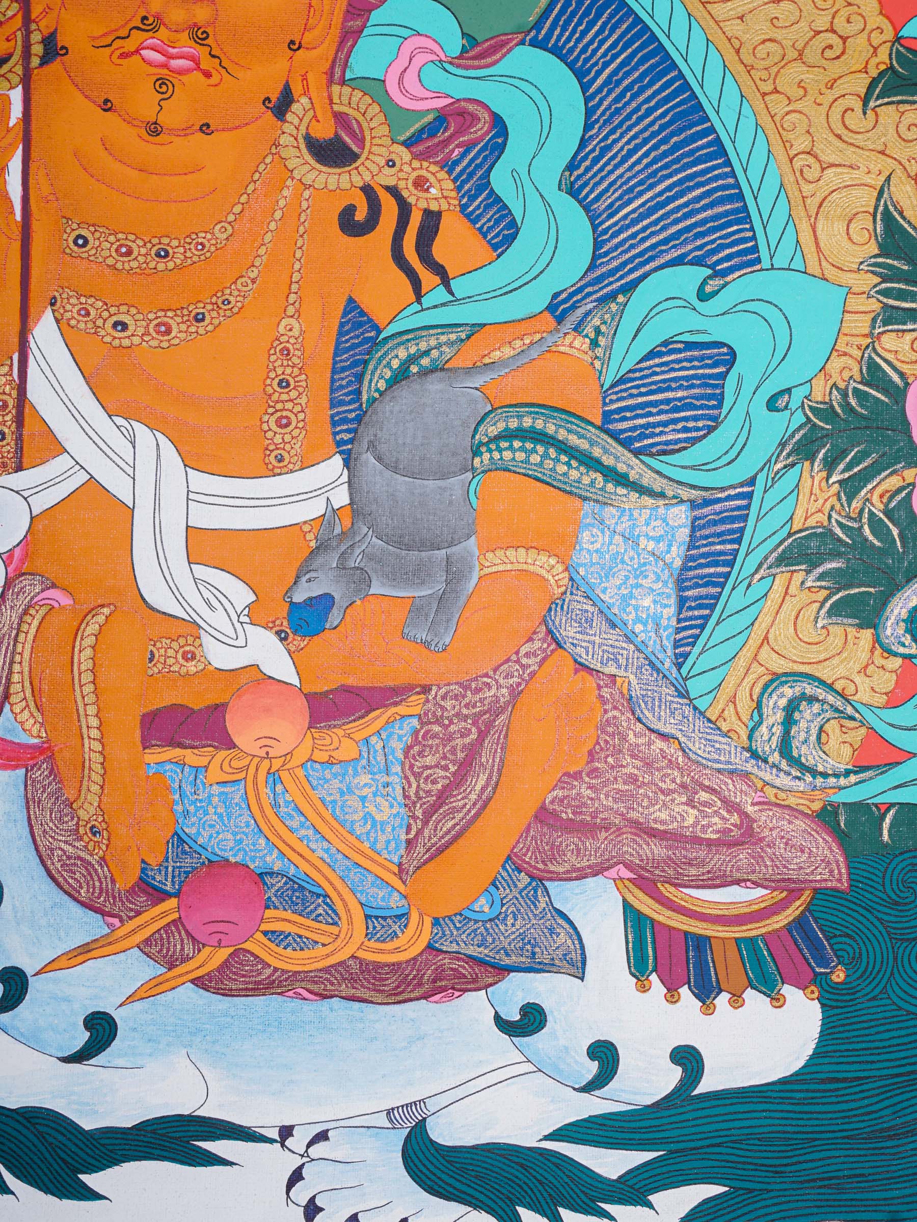 Singha Zambala Thangka Painting