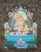 Singh Zambala Thangka Painting for  wealth and prosperity.