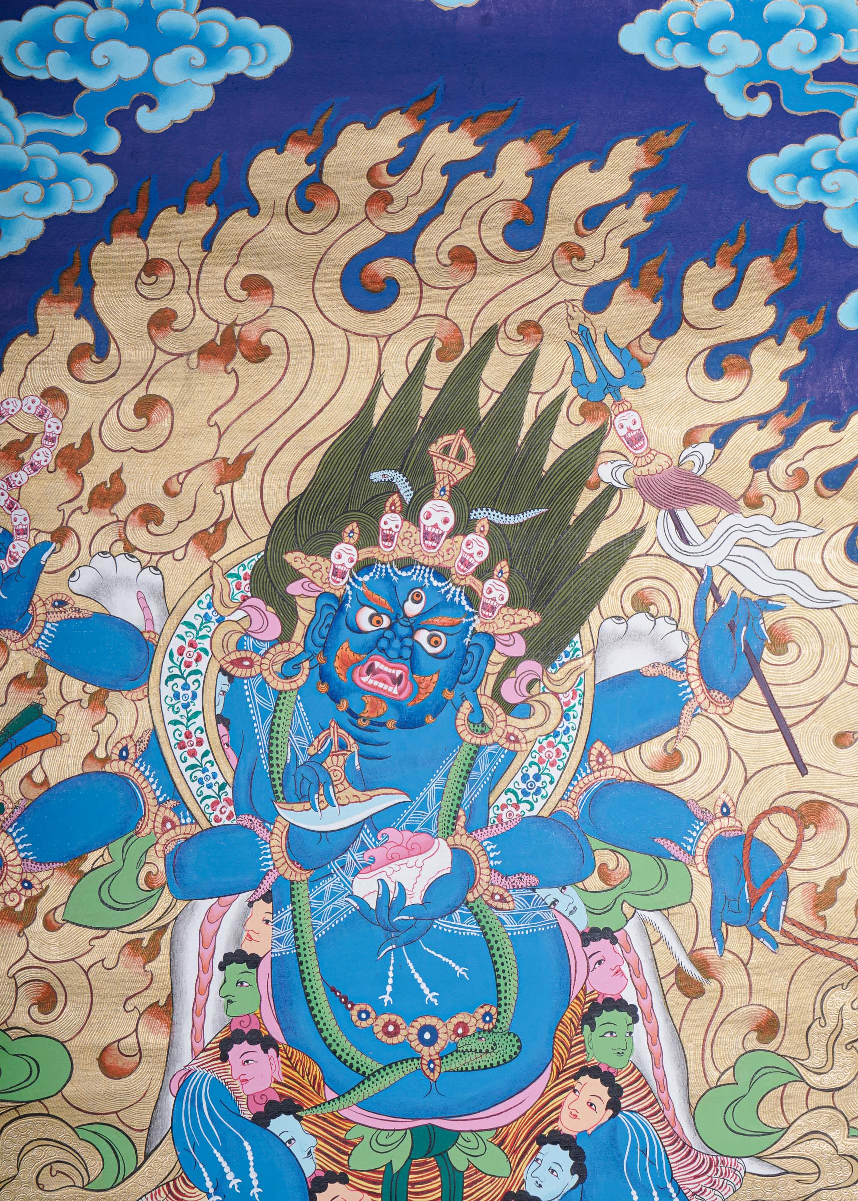 Mahakala Thangka Painting for providing protection and guidance to practitioner.