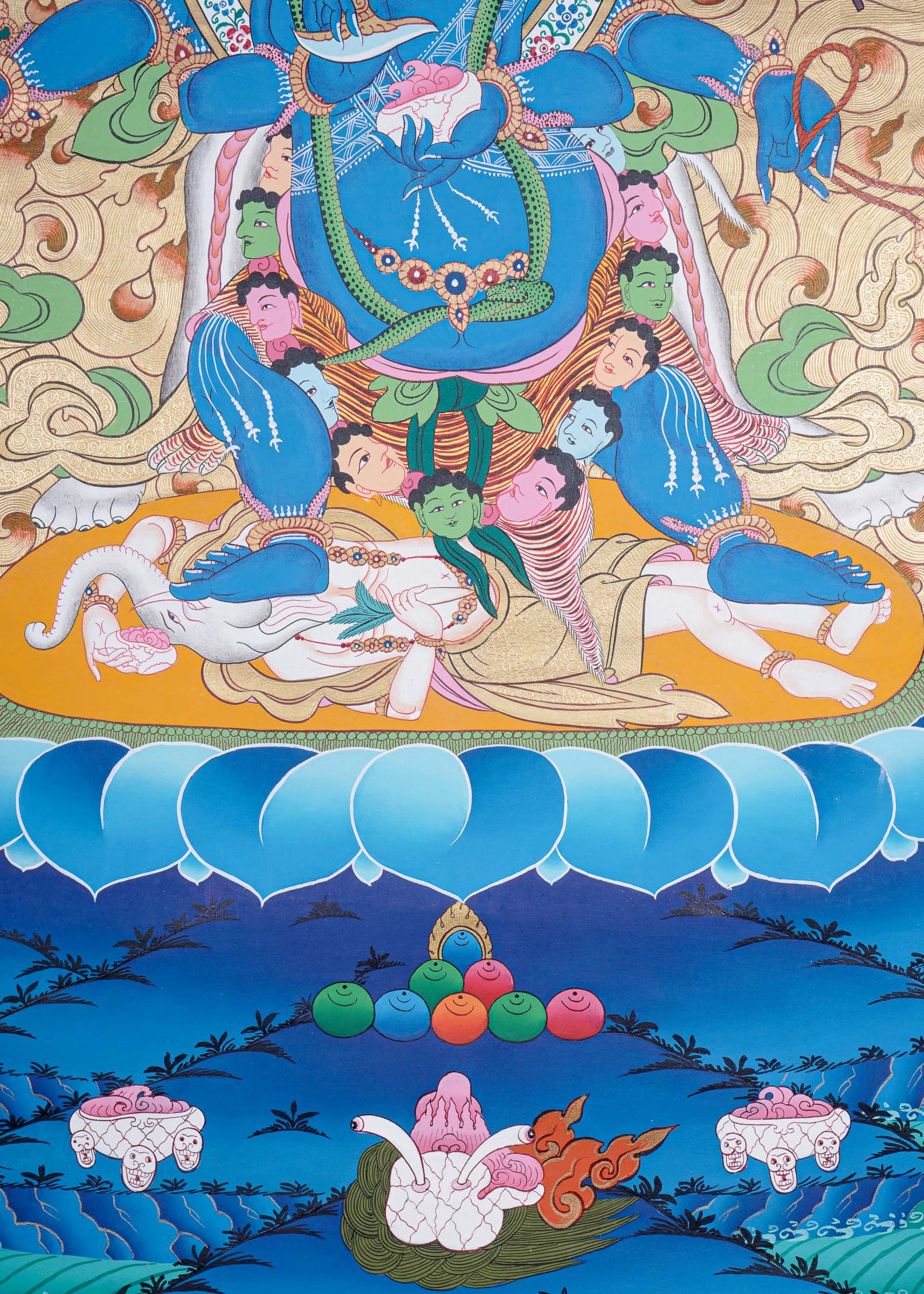 Mahakala Thangka Painting for providing protection and guidance to practitioner.