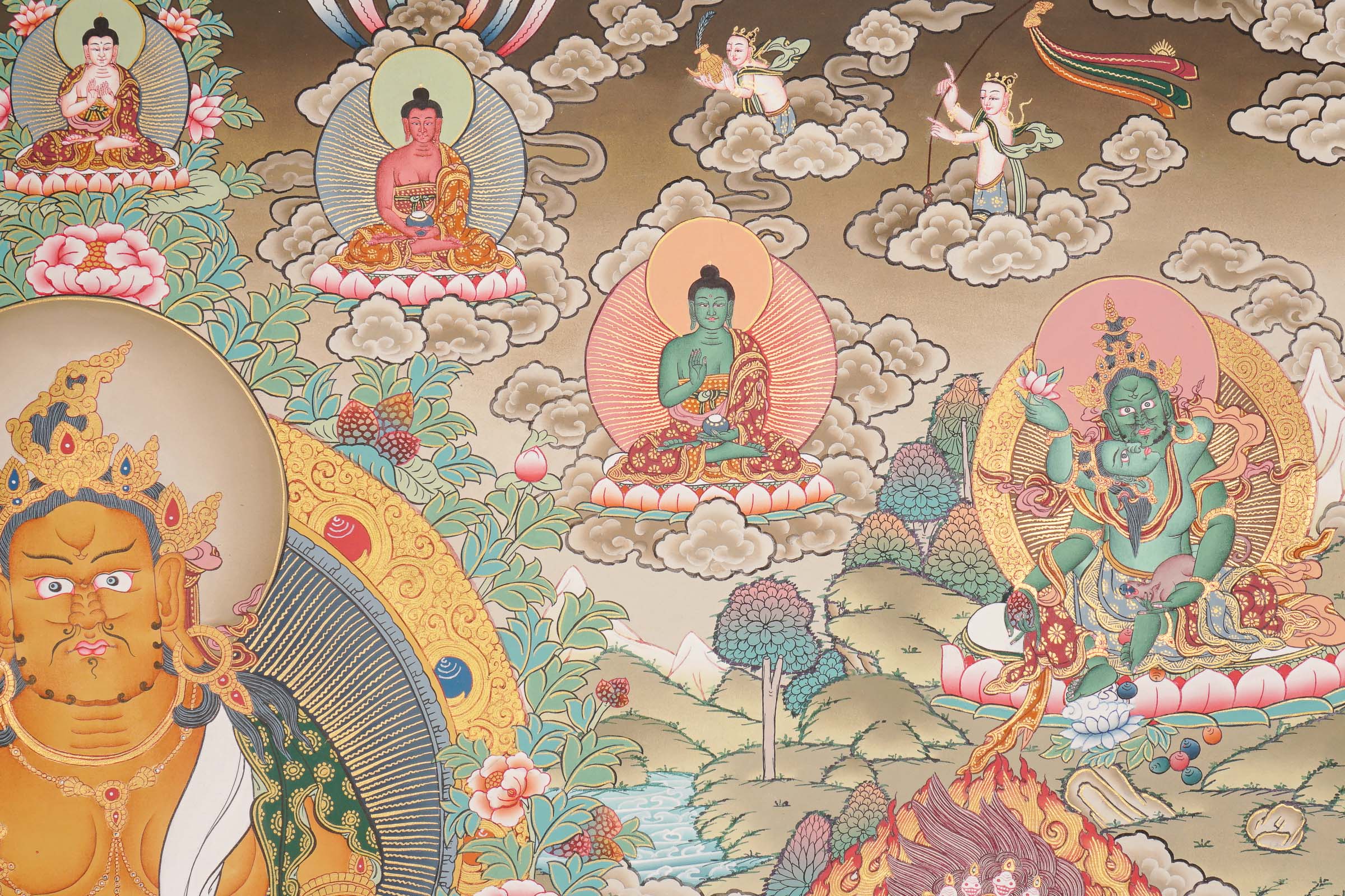 Tesro 5 Zambala Handmade Thangka Painting