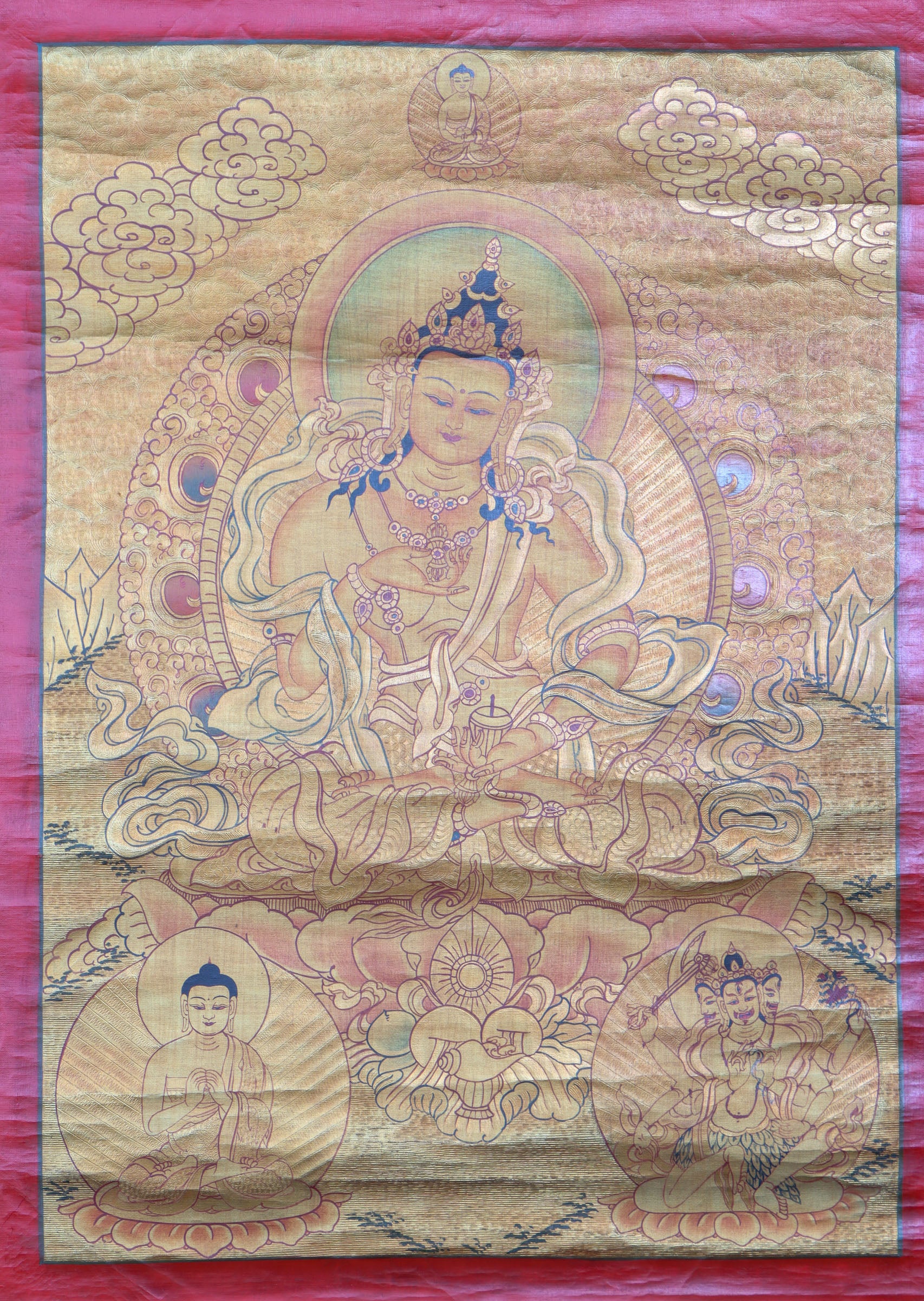 Antique Vajrasattva Thangka Painting for spiritual practices.