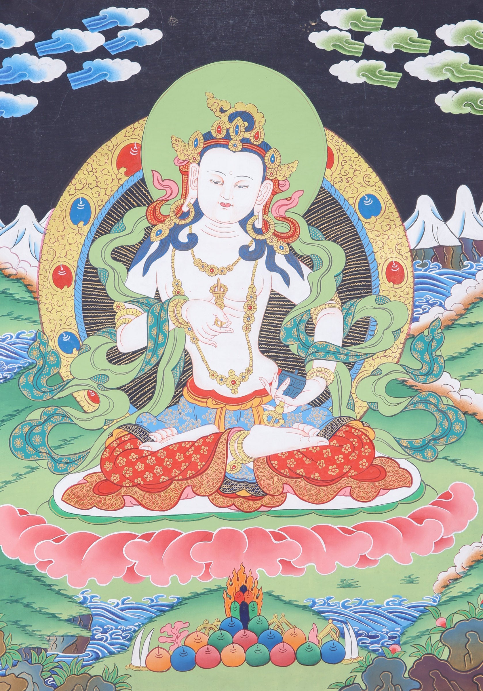 Vajrasattva Thangka Painting for purification practices.