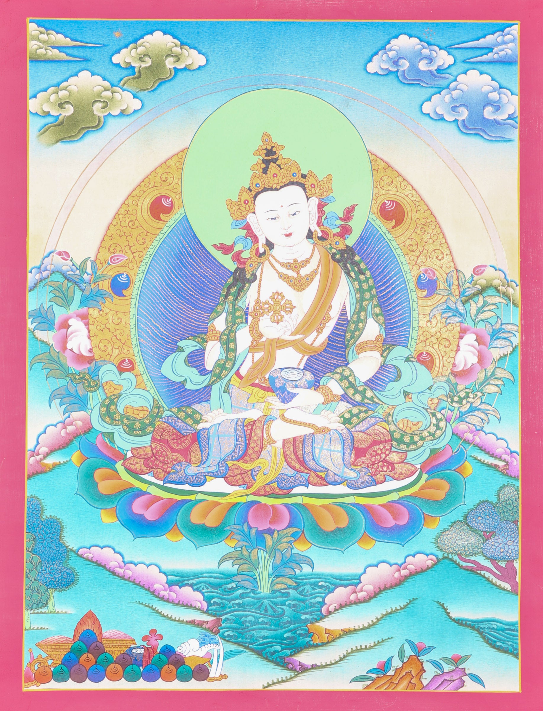 Vajrasattva Thangka Painting for religious and spiritual practices.