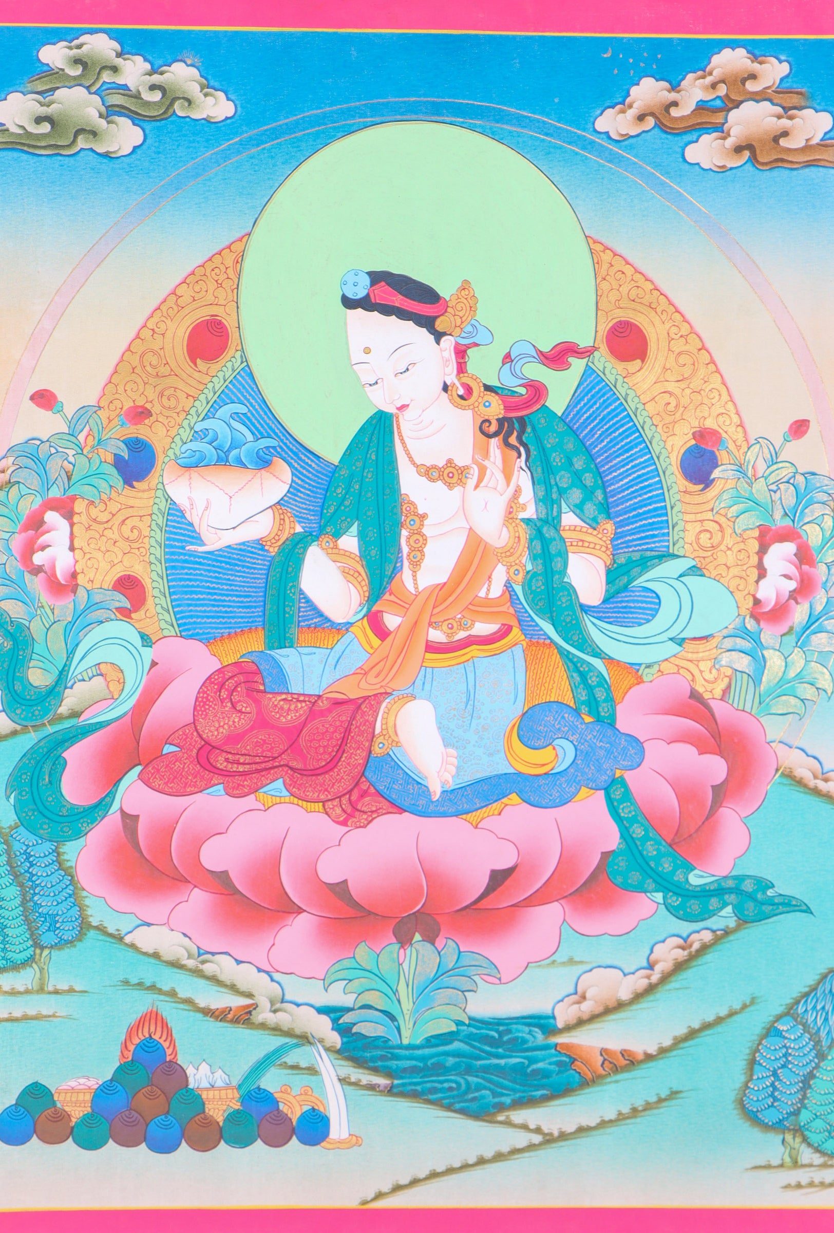 Yeshe Tsogyal Thangka Painting for meditation.