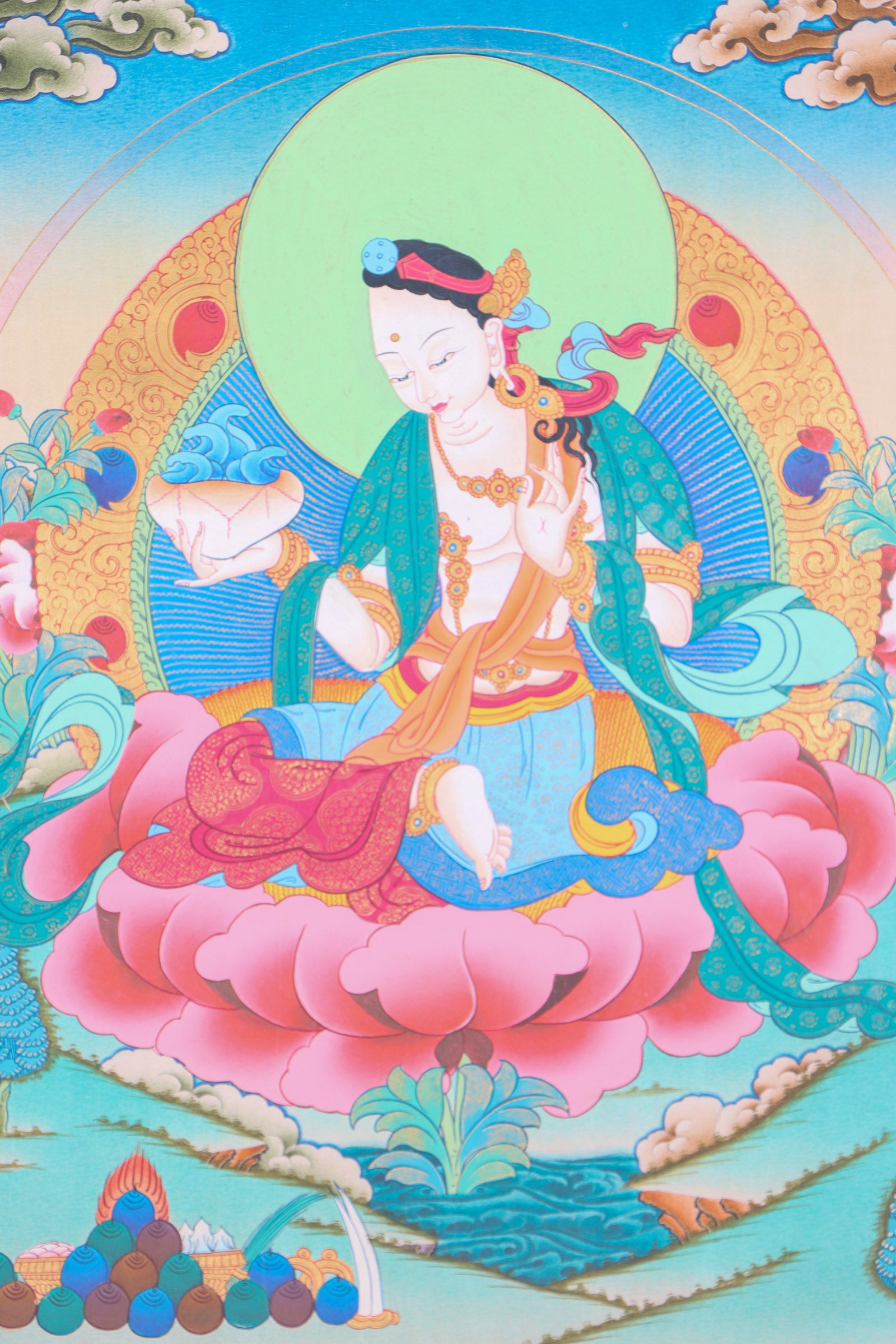 Yeshe Tsogyal Thangka Painting for meditation.