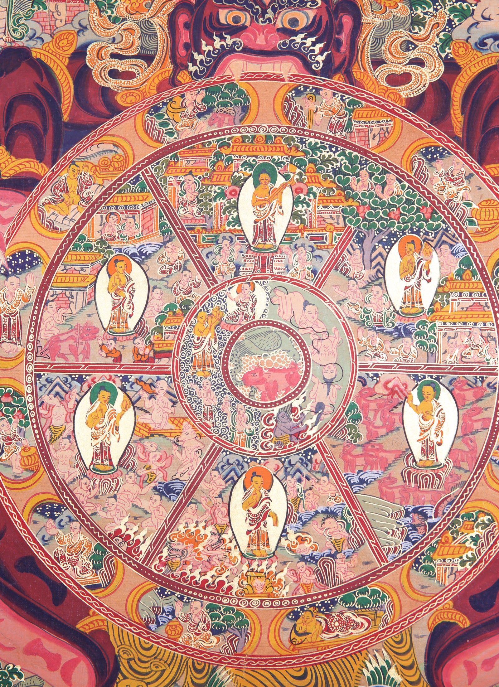 Wheel of Thangka Painting for wall decor.
