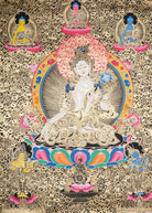 Handmade Tibetan Thangka White Tara Art - Lucky Thanka