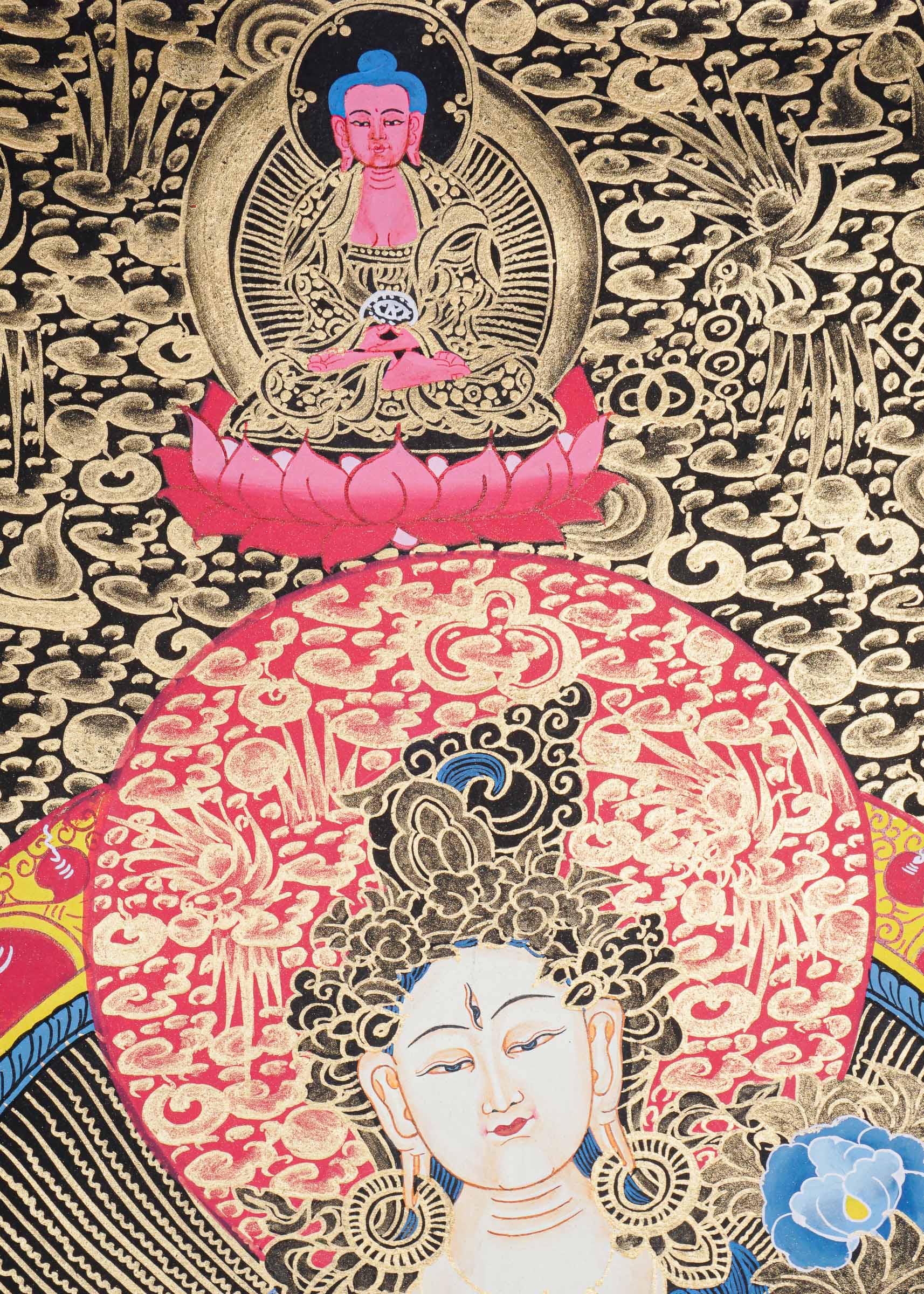 Handmade Tibetan Thangka White Tara Art - Lucky Thanka