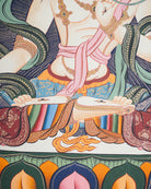 White Tara Thangka Painting for wall decor.