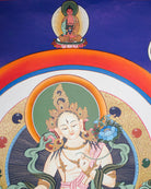 White Tara Thangka Painting for wall decor.