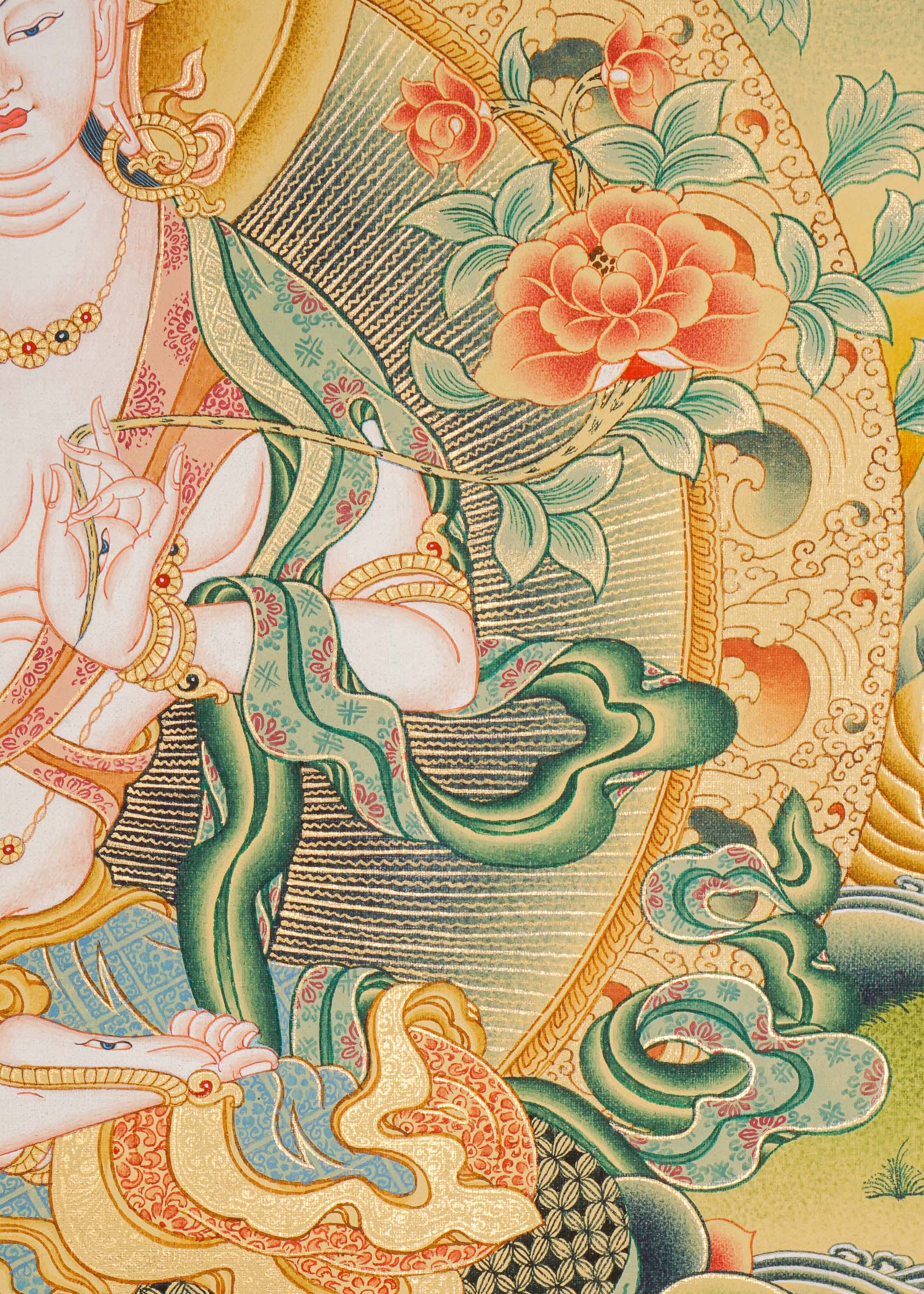 White Tara Thangka Painting