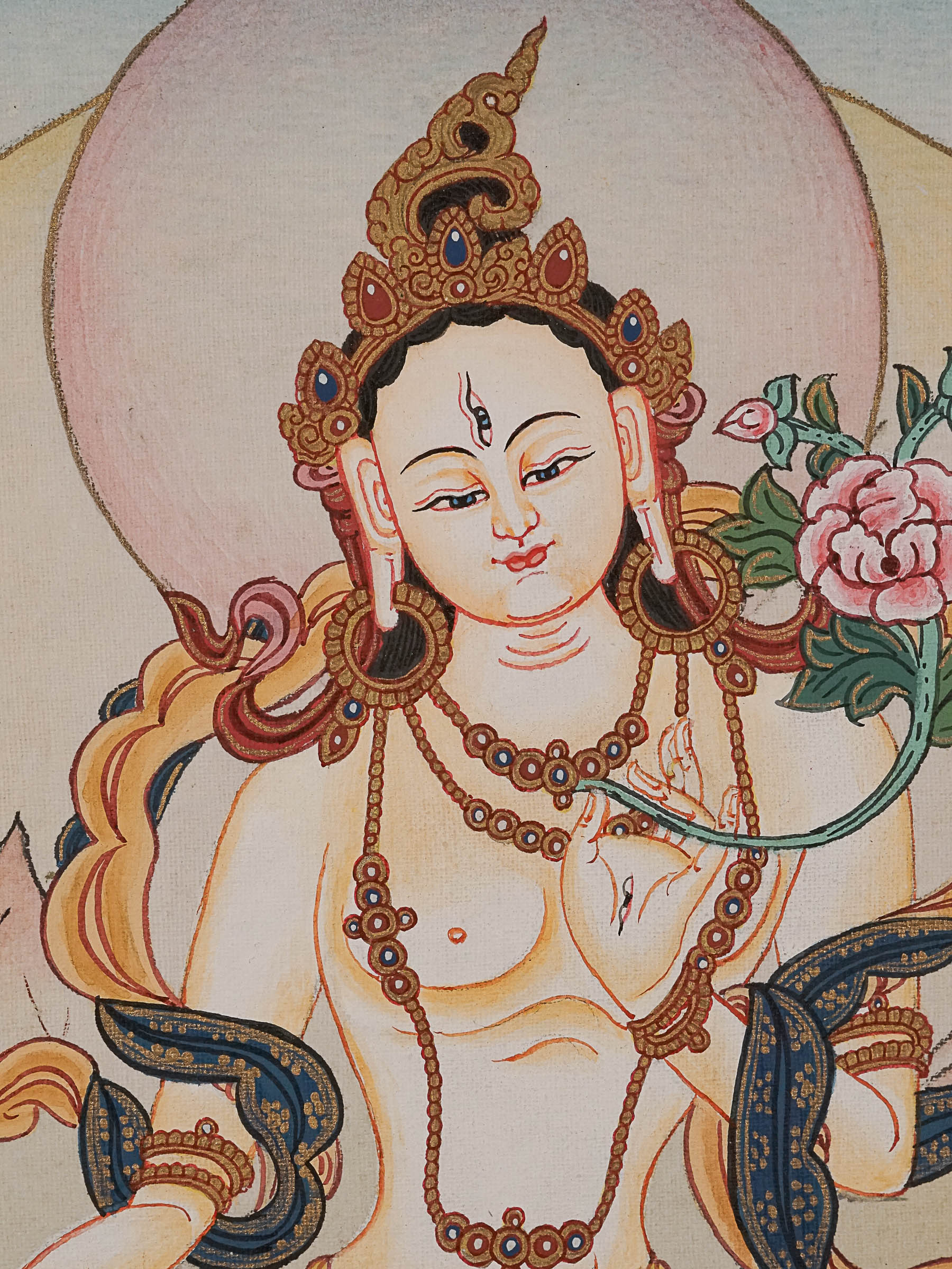 White Tara Thangka Painting