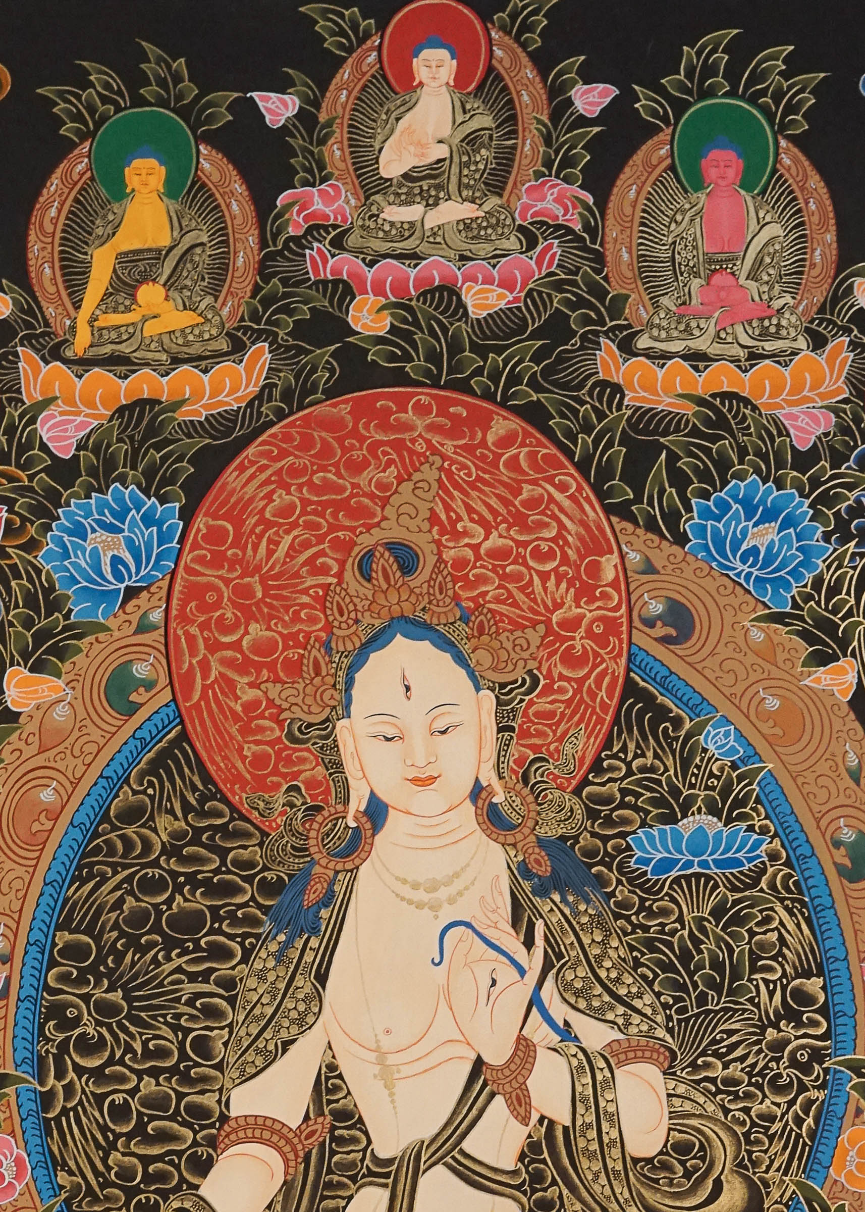 White Tara Thangka Painting - Tibetan Buddhist Art