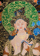 White Tara Thangka Painting.