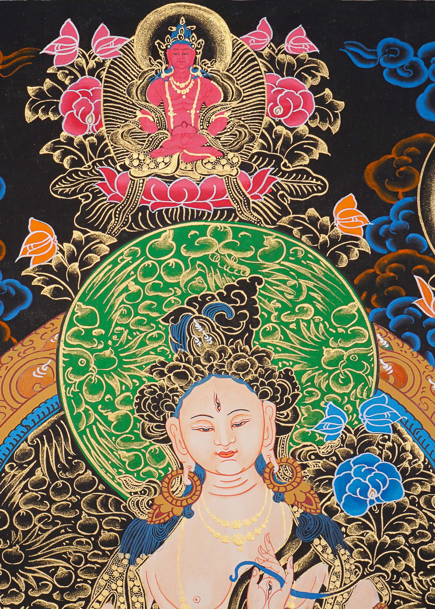 White Tara Thangka Painting.